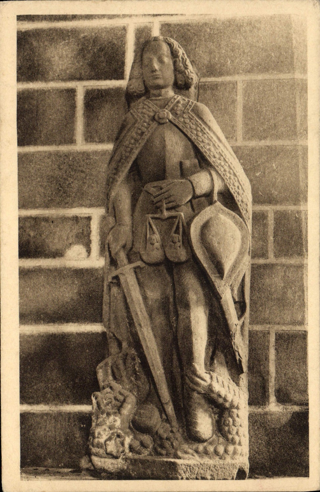 VINTAGE POSTCARD Locronan Rules of Saint Michel Interior of the vault of Penity