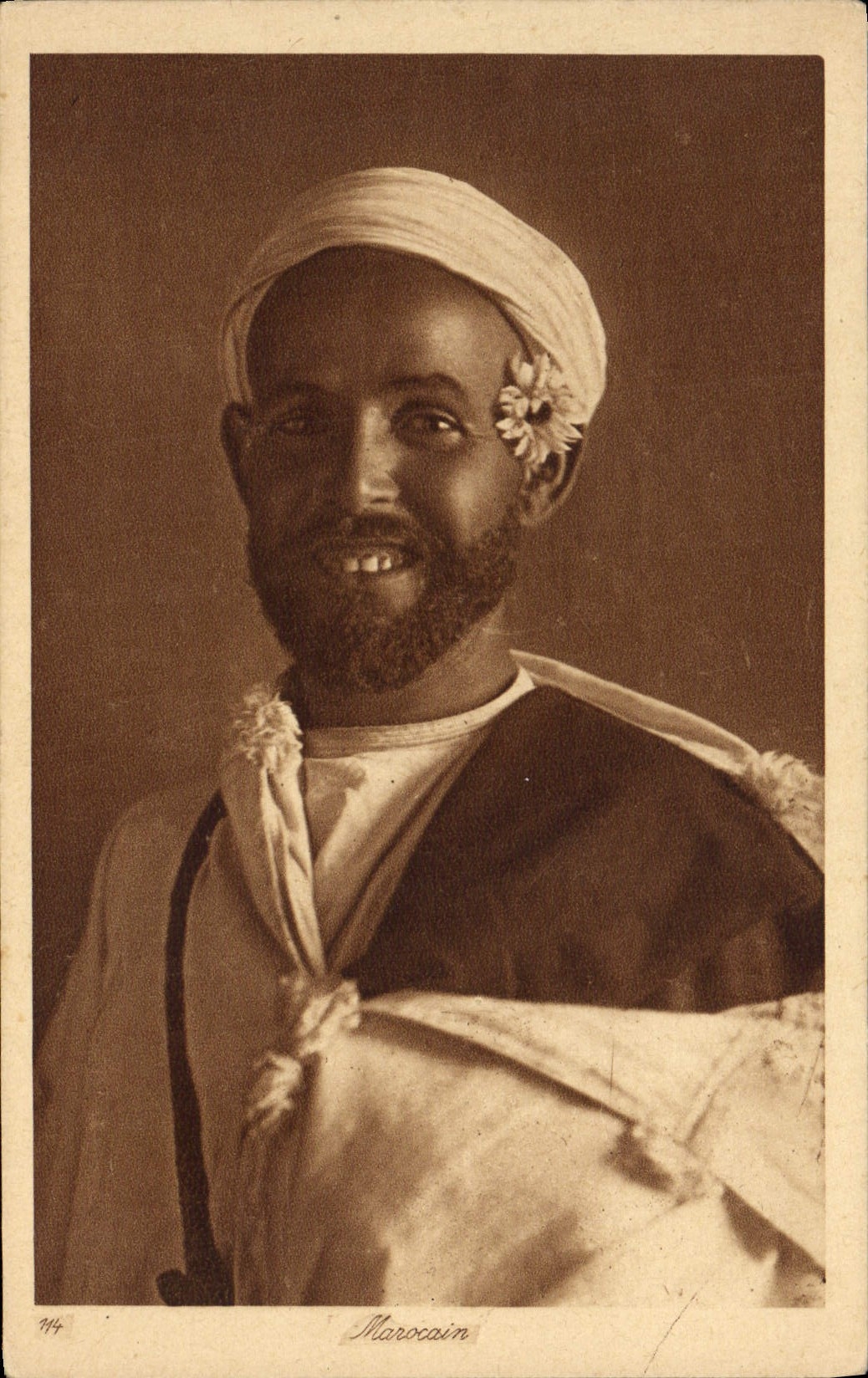Hombre marroquí de Marruecos de la POSTAL de la VENDIMIA