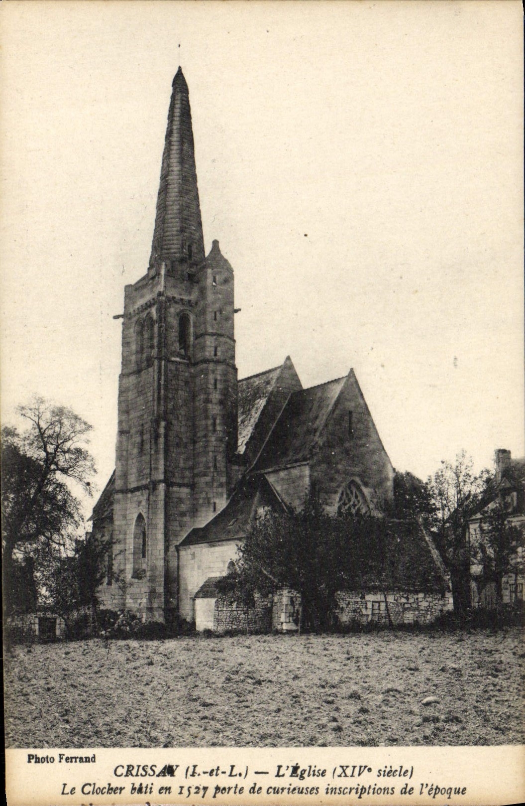 VINTAGE POSTCARD Crissay the Church the Bell-tower