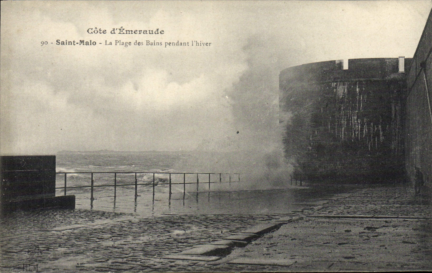 CPA Saint Molo La Plage des bains pendant l'hiver