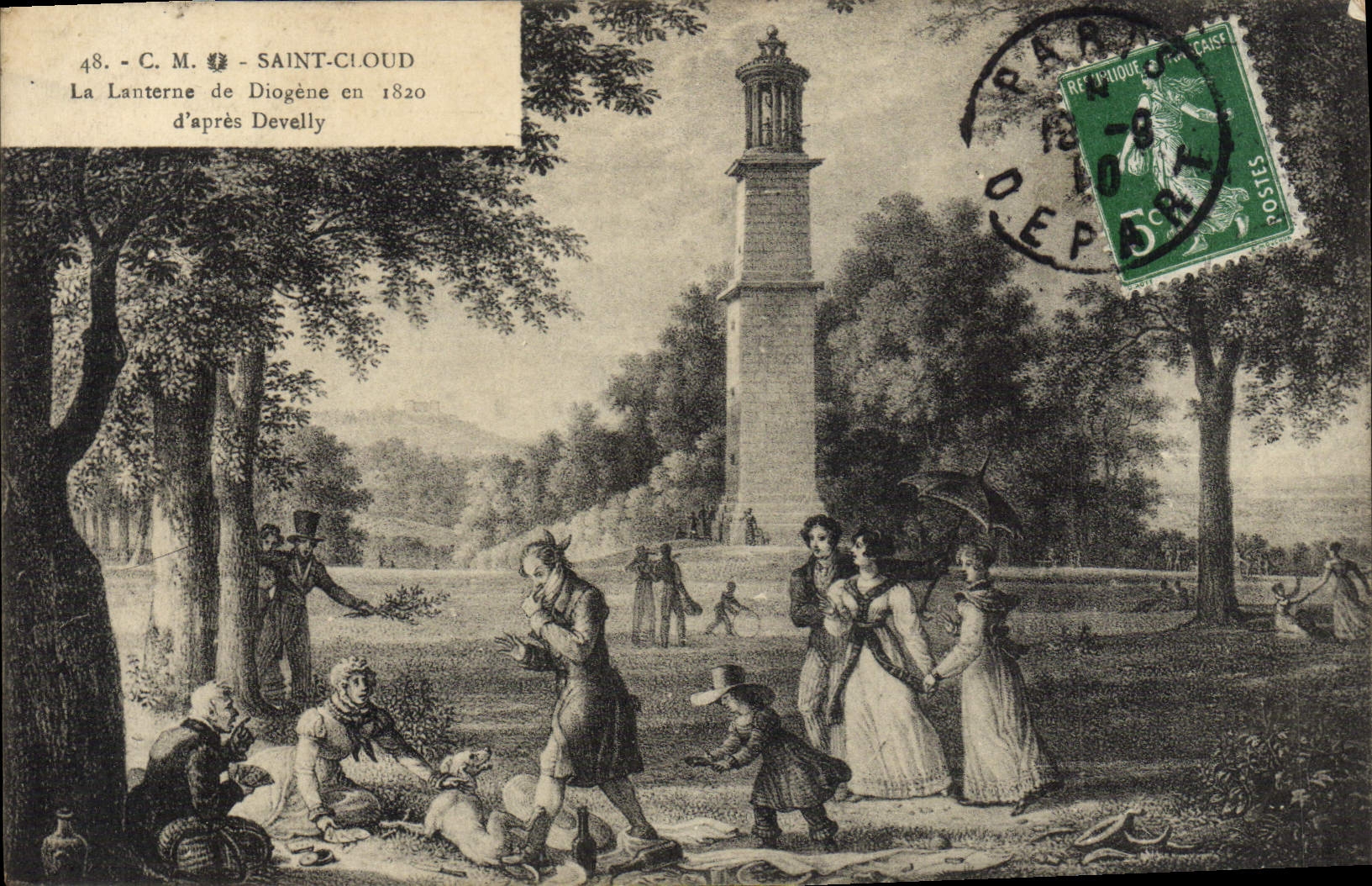 CPA Saint Cloud La Lanterne de Diogene en 1820 d'apres Develly