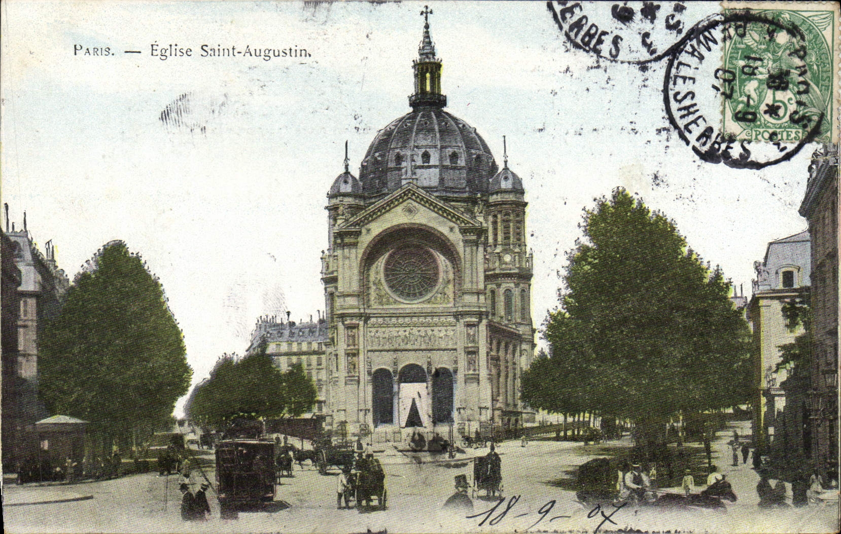 CPA Paris Eglise Saint Augustin