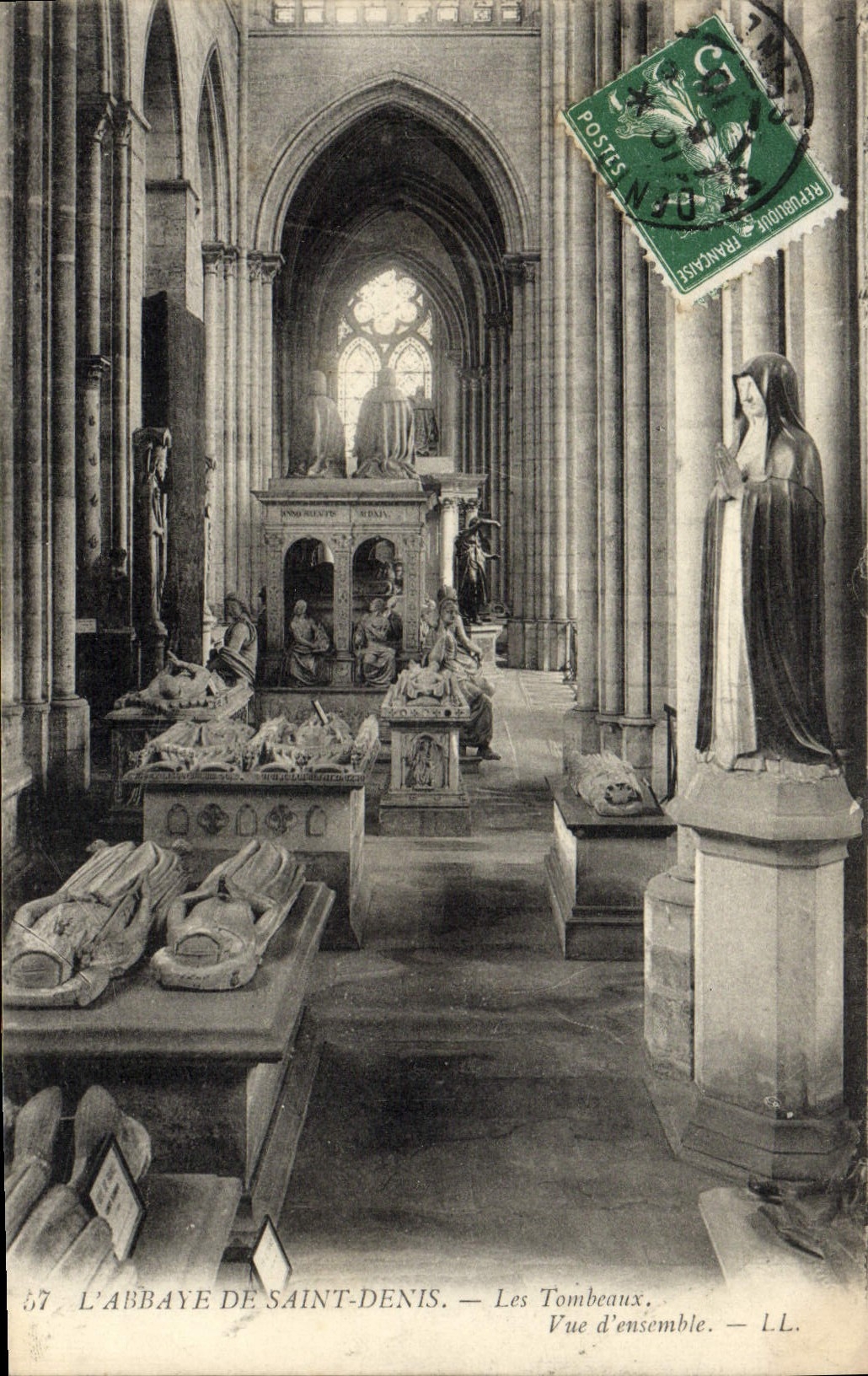 POSTAL de la VENDIMIA la abadía de Denis del cuadro total de las tumbas Saint