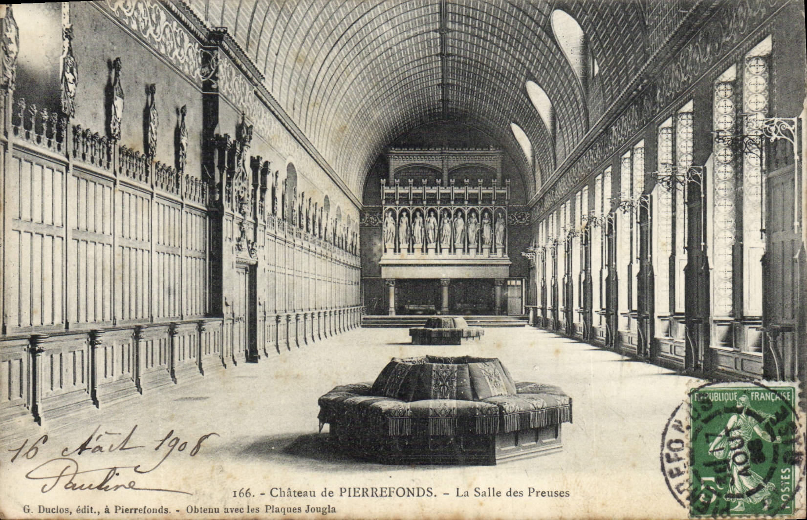 Castillo de Pierrefonds de la POSTAL de la VENDIMIA el cuarto de los preuses unos