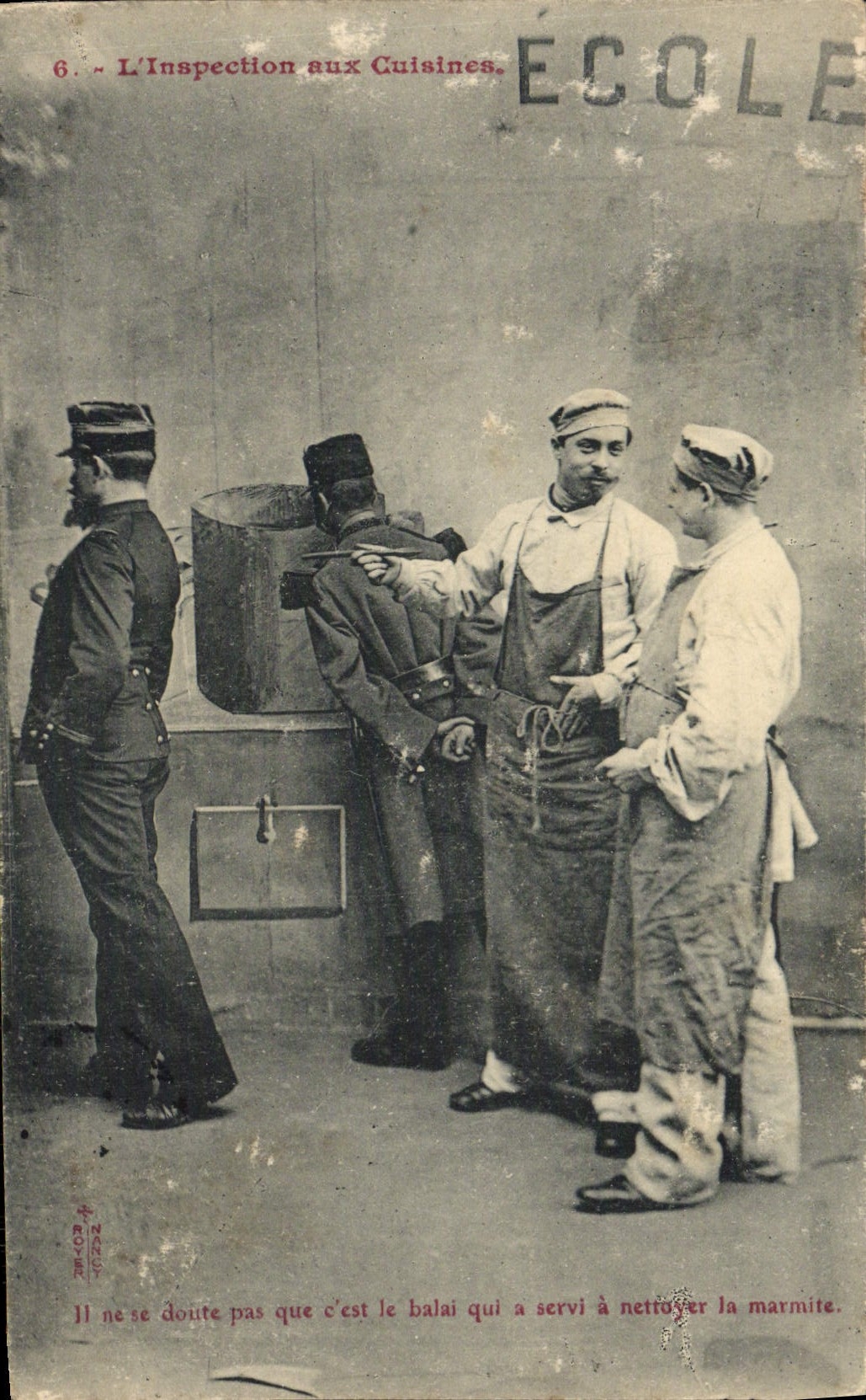 Inspección de la POSTAL de la VENDIMIA de las cocinas de Militaria