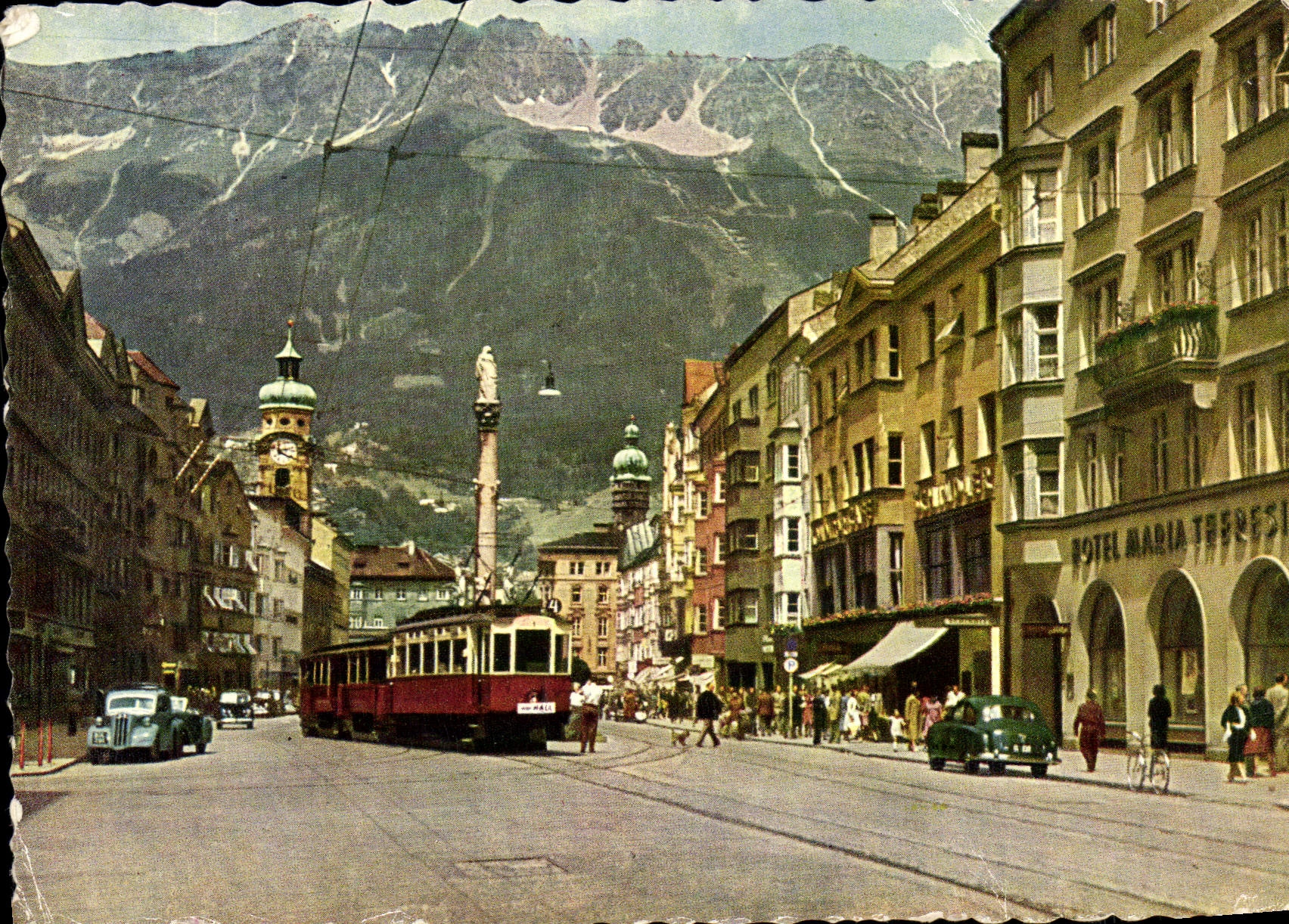 POSTAL MODERNA tranvía de Innsbruck Maria Theresien Strasse