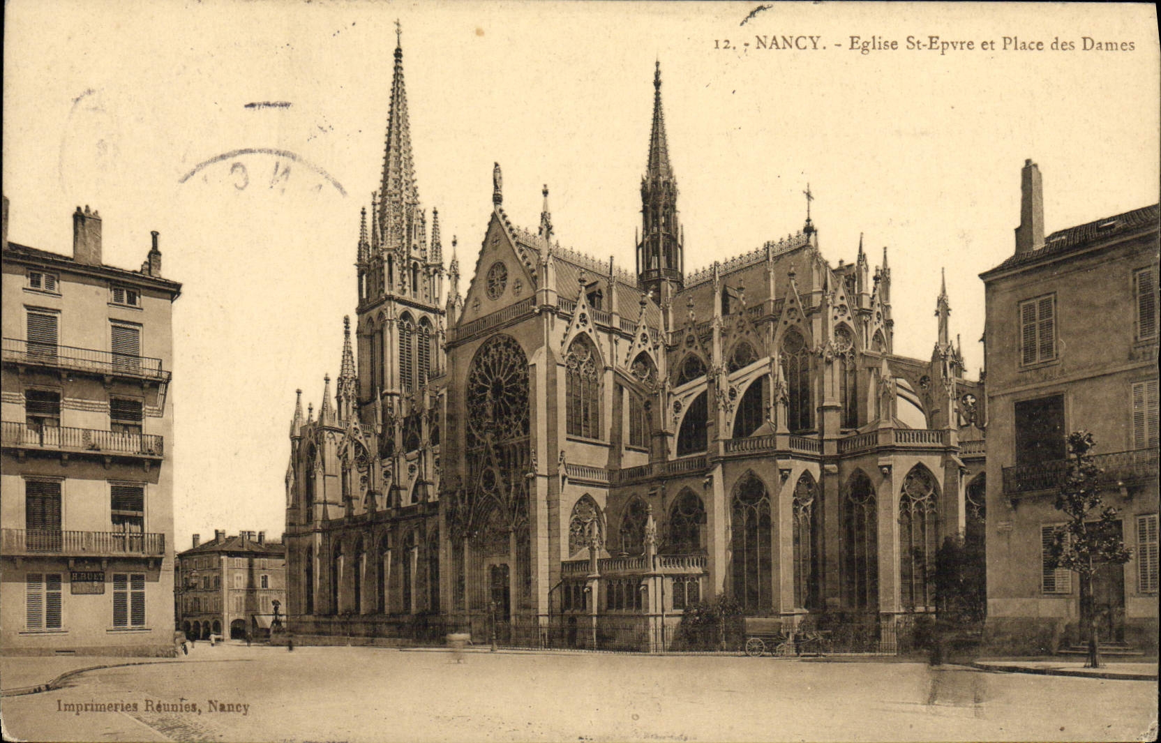 CPA Nancy Eglise St Epvre et Place des Dames
