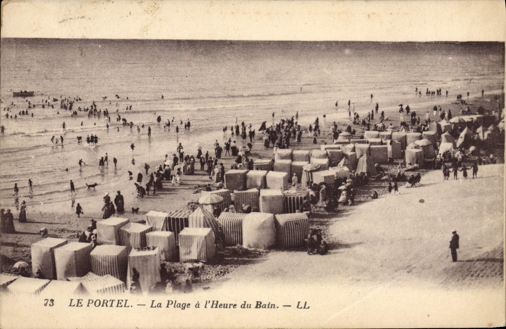 VINTAGE POSTCARD Portel the Beach per Hour of the Bath