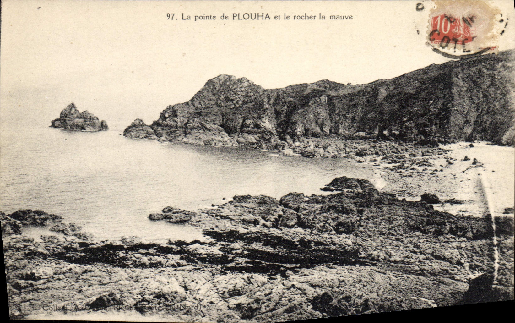 VINTAGE POSTCARD Top of Plouha and the Rock the Mallow