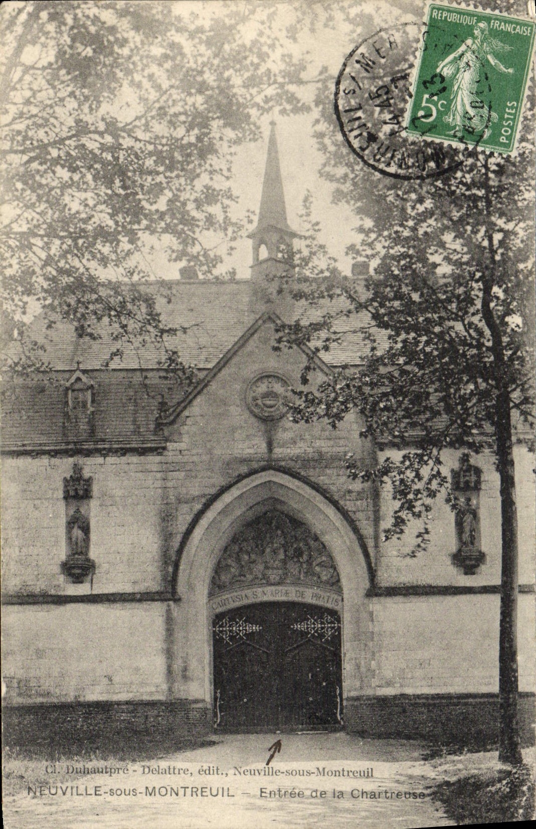 VINTAGE POSTCARD Neuville Under Montreuil Entered of Chartreuse