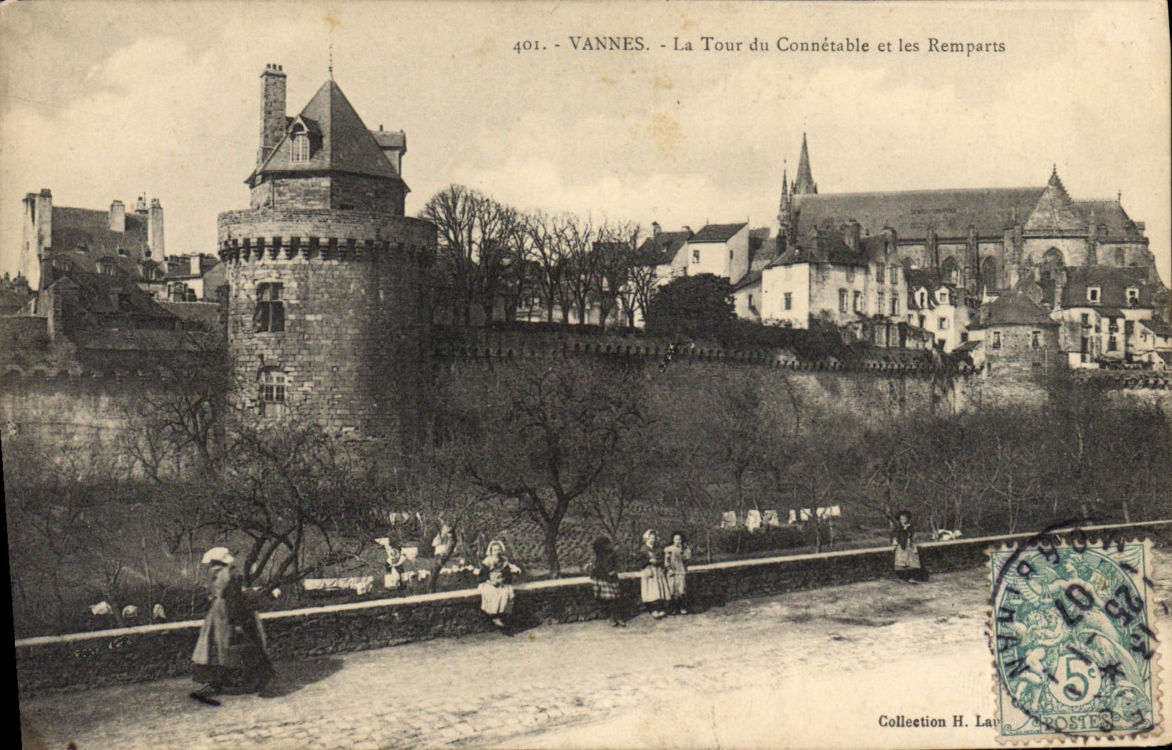 VINTAGE POSTCARD Valves the Tower of the Constable and the Walls Children Folklore