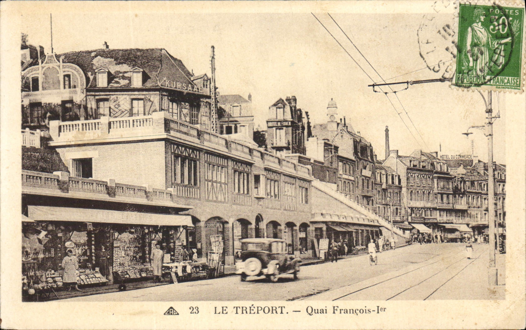 CPA Le Treport Quai Francois 1er Automobile
