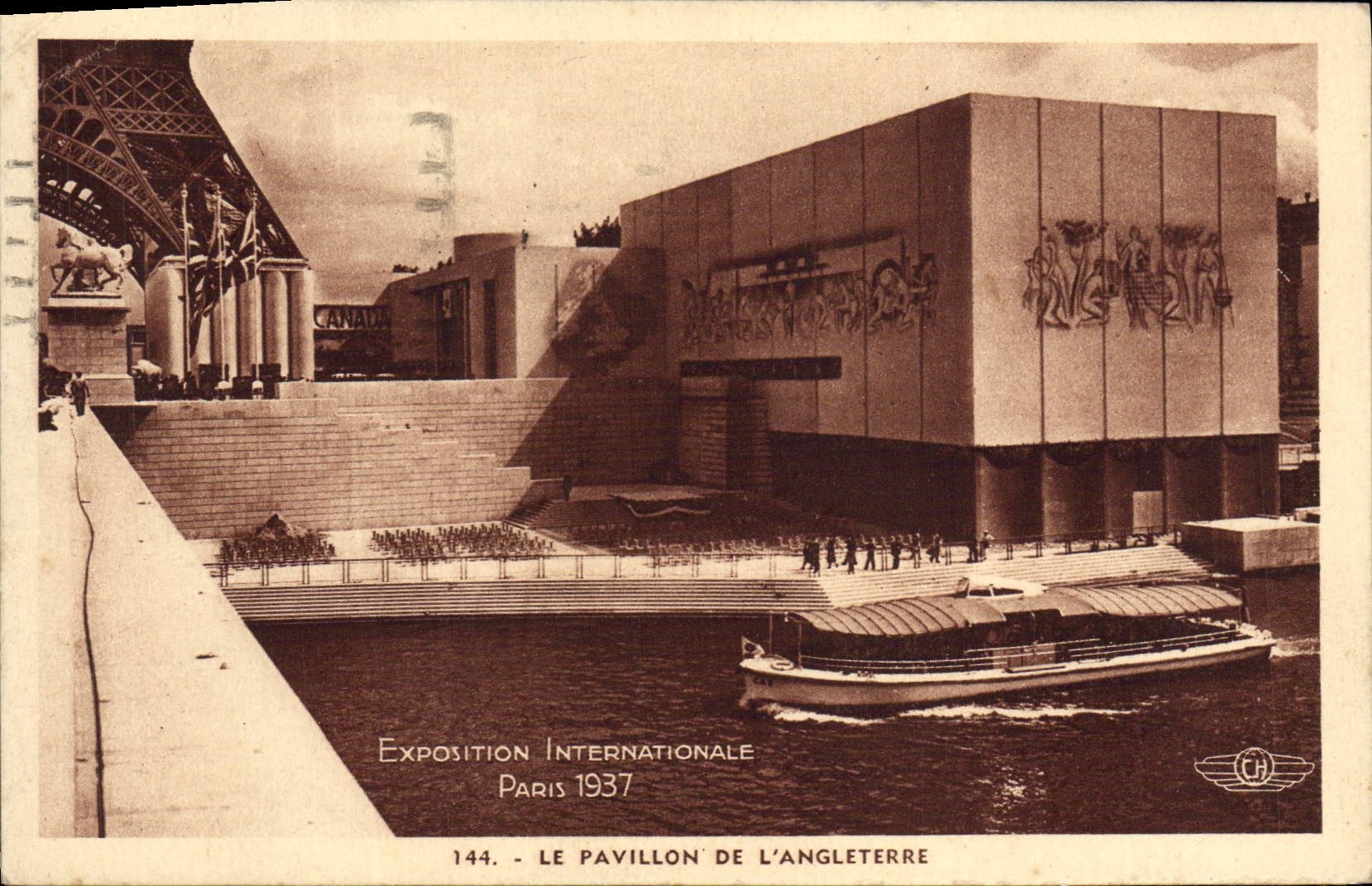 VINTAGE POSTCARD Paris International exhibition 1937 the house of England