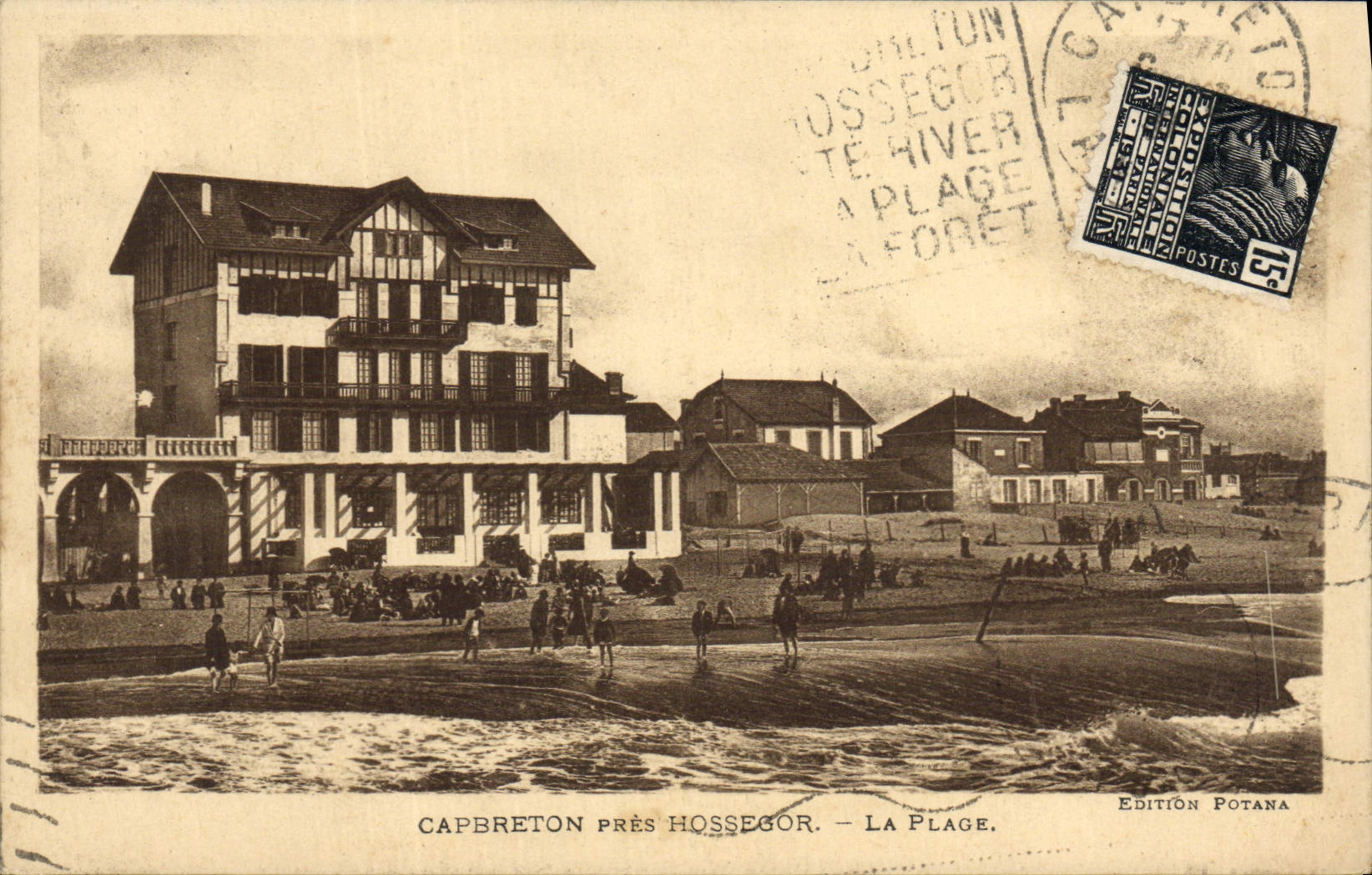 VINTAGE POSTCARD Capbreton Close Hossegor the beach