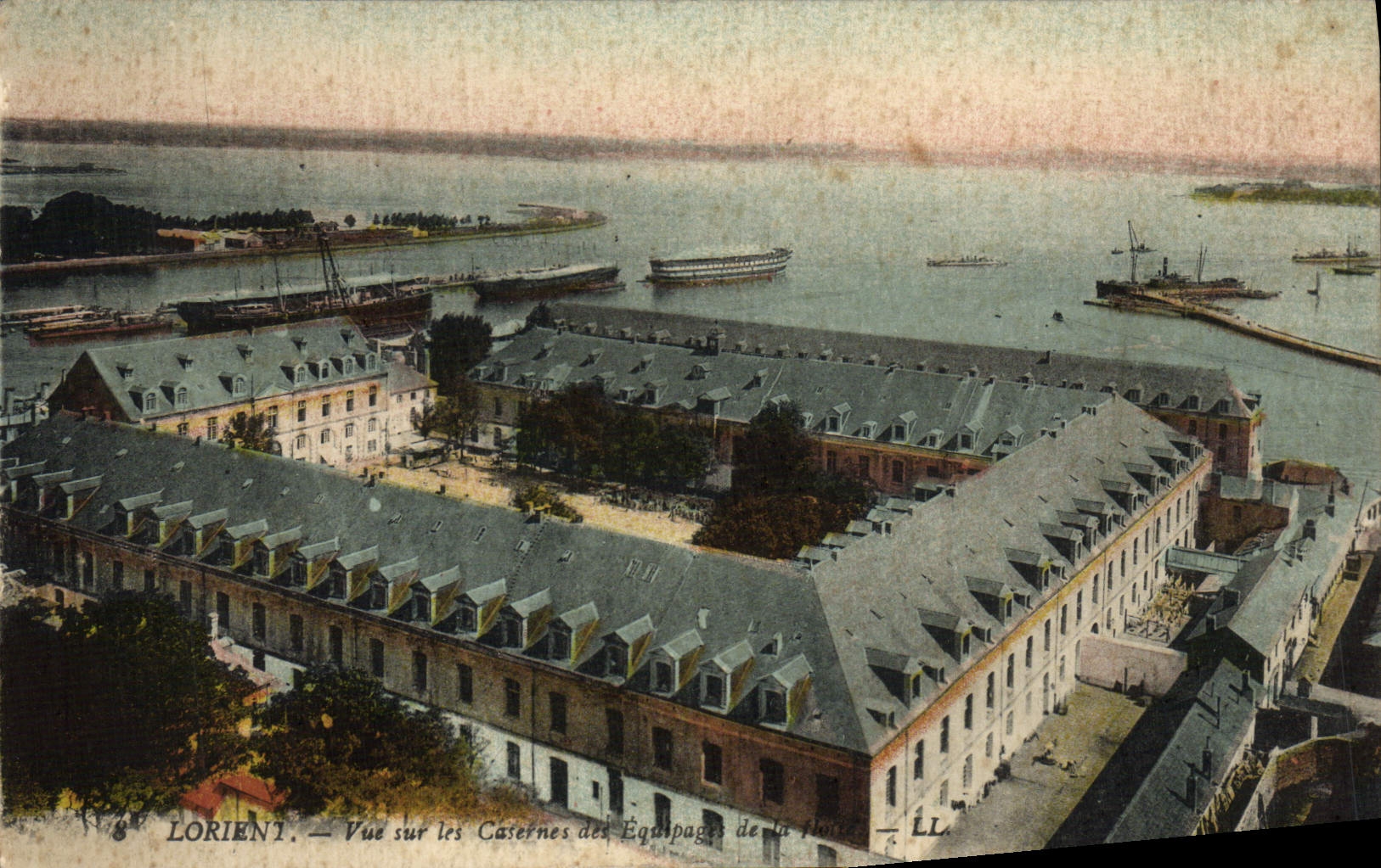 VINTAGE POSTCARD Lorient Seen on the Barracks of the crews of the fleet