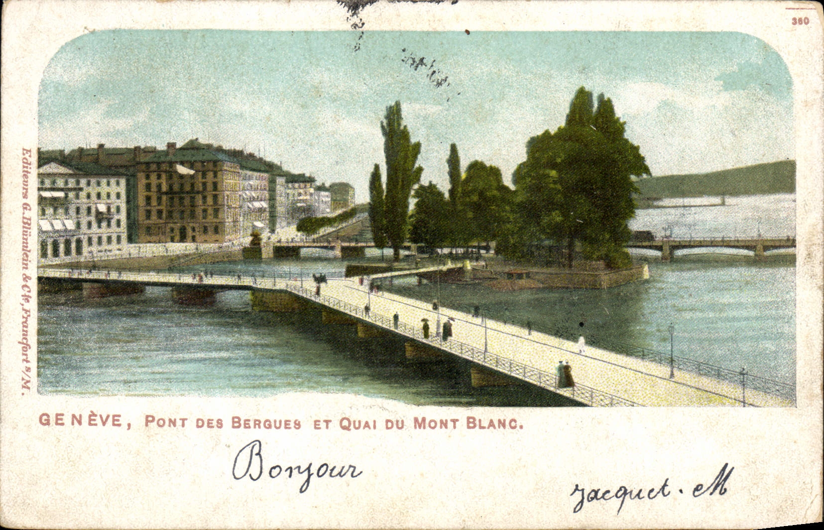 CPA Geneve Pont des Bergues et quai du Mont Blanc