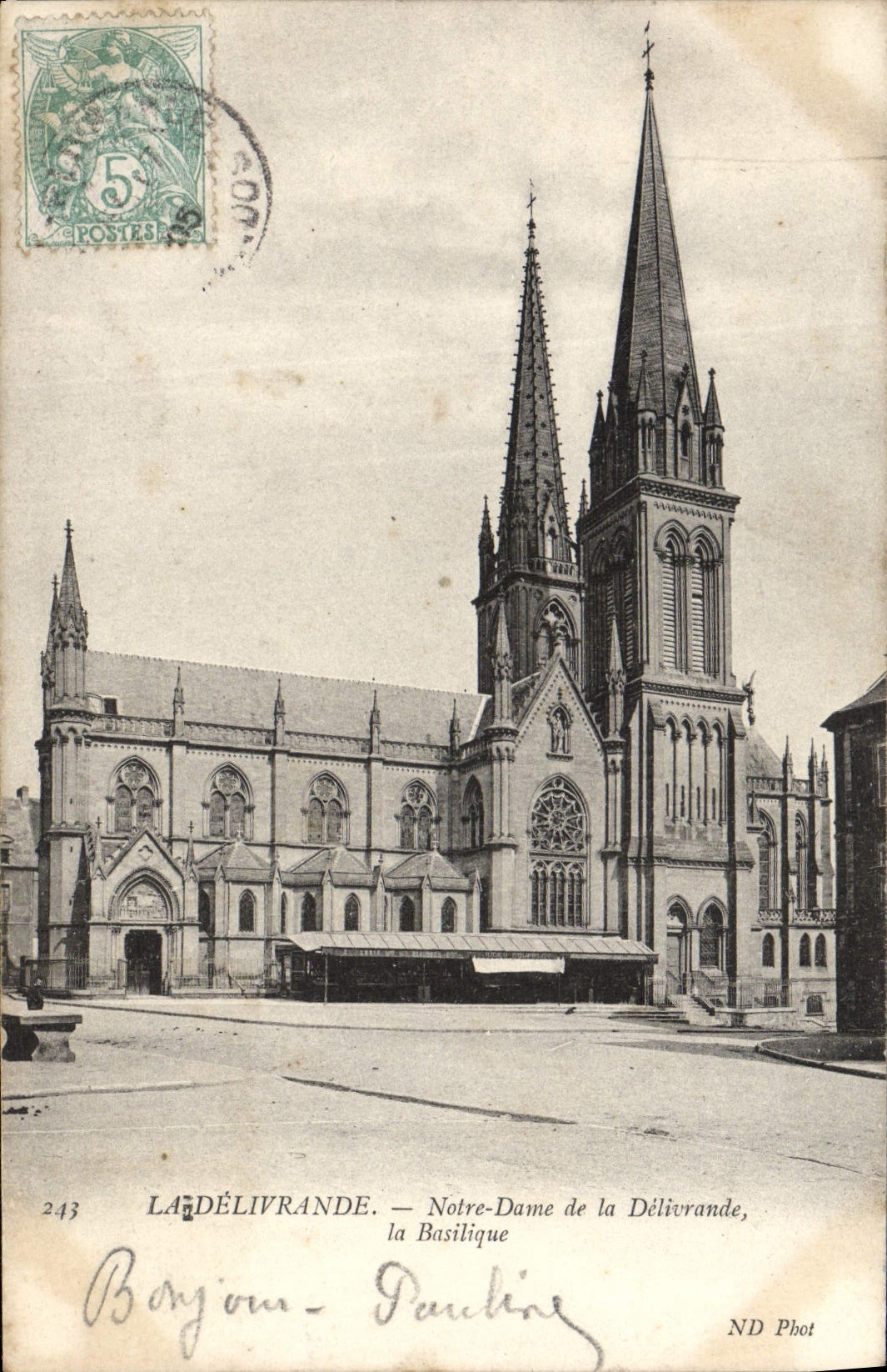 VINTAGE POSTCARD Delivrande Notre Dame of Delivrande the basilica
