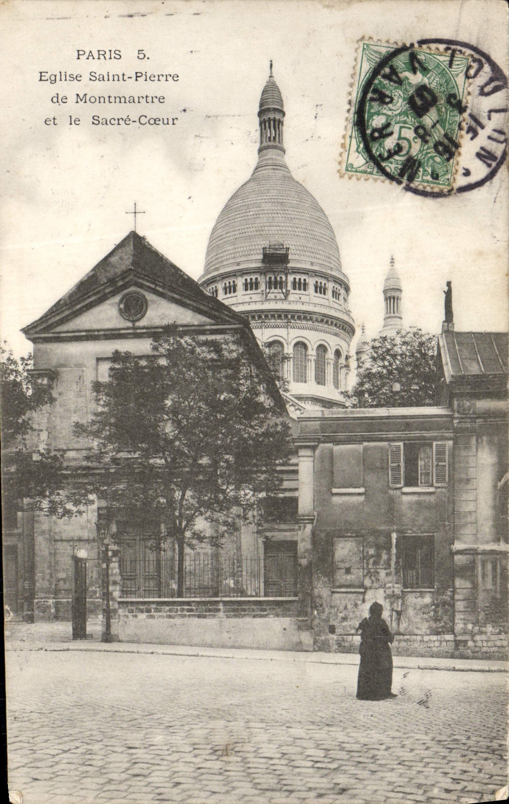CPA Paris Eglise Saint Pierre de Montmartre et le Sacre Coeur 