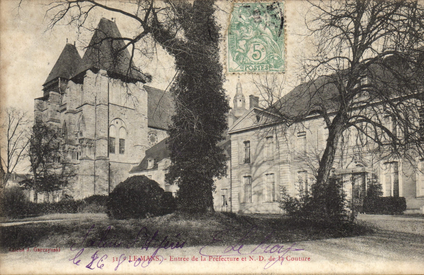 VINTAGE POSTCARD Mans Entered of the Prefecture and ND of the Seam