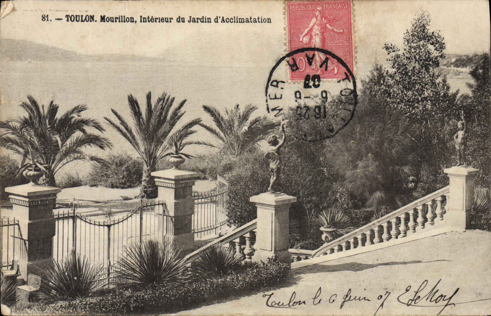 CPA Toulon Mourillon Interieur du jardin d'acclimation 