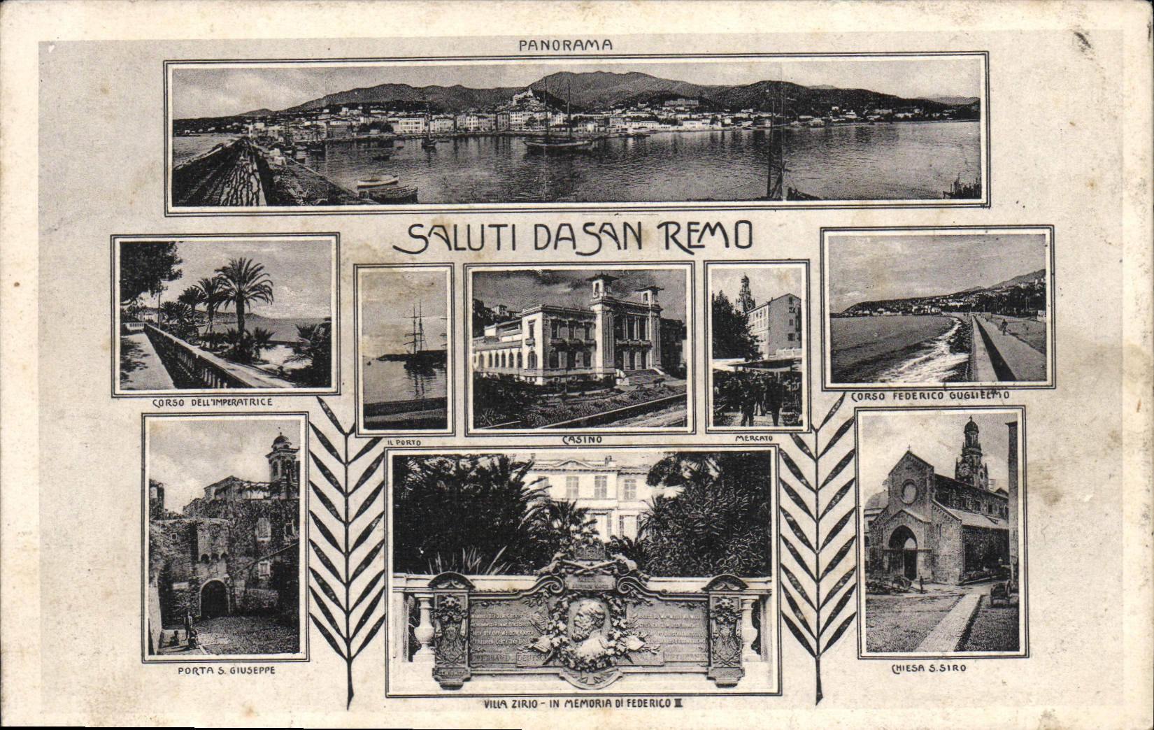 VINTAGE POSTCARD Saluti da San Remo