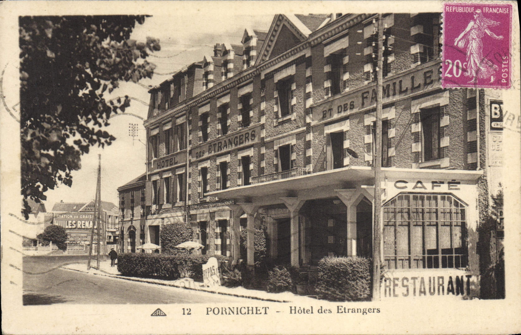 VINTAGE POSTCARD Porncichet Hotel from Abroad