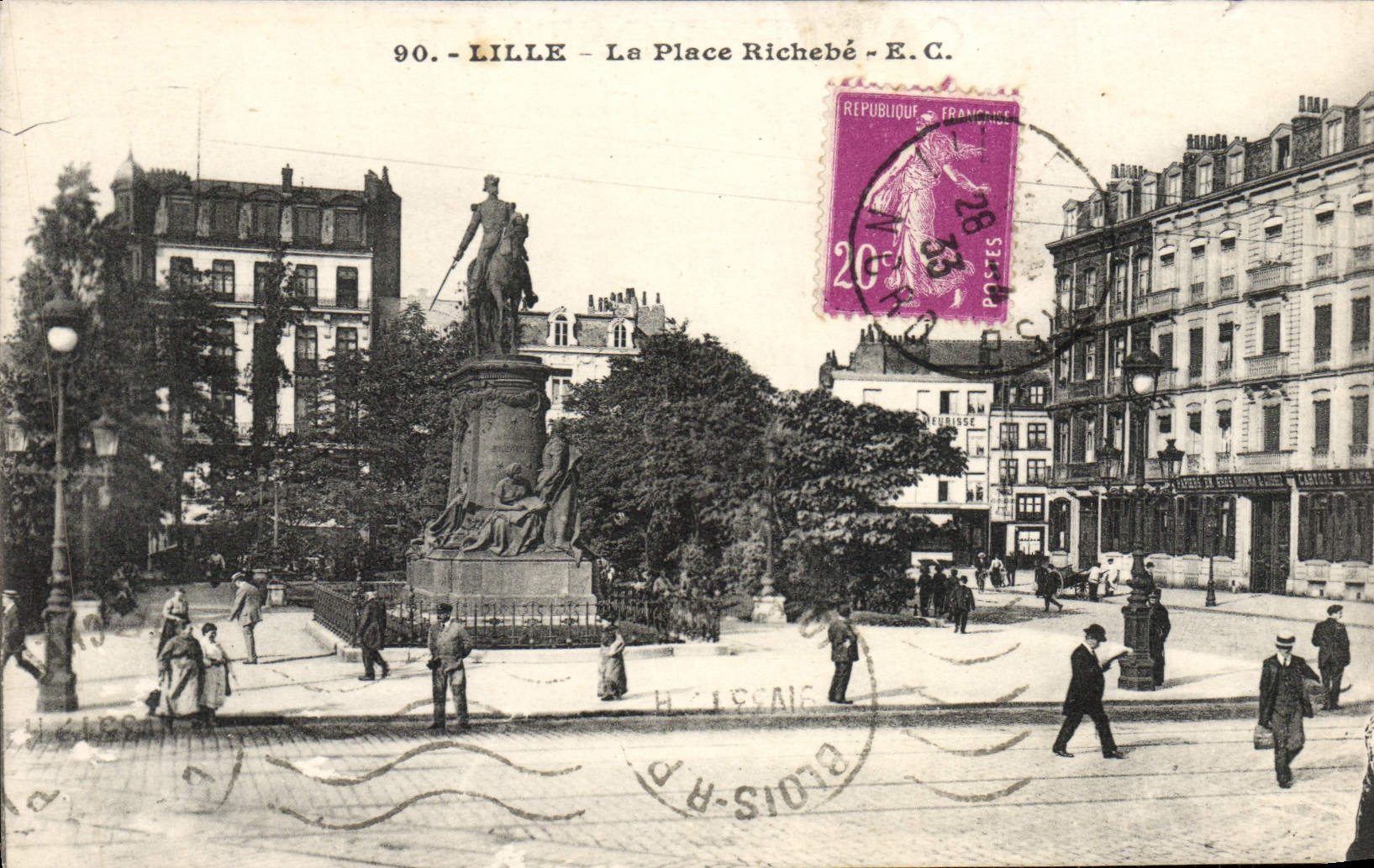 POSTAL Lille de la VENDIMIA el lugar de Richebe