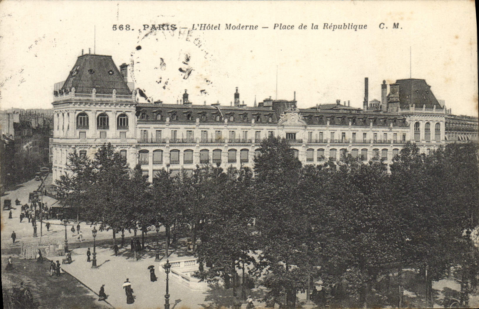 VINTAGE POSTCARD Paris the Modern Hotel Places republic
