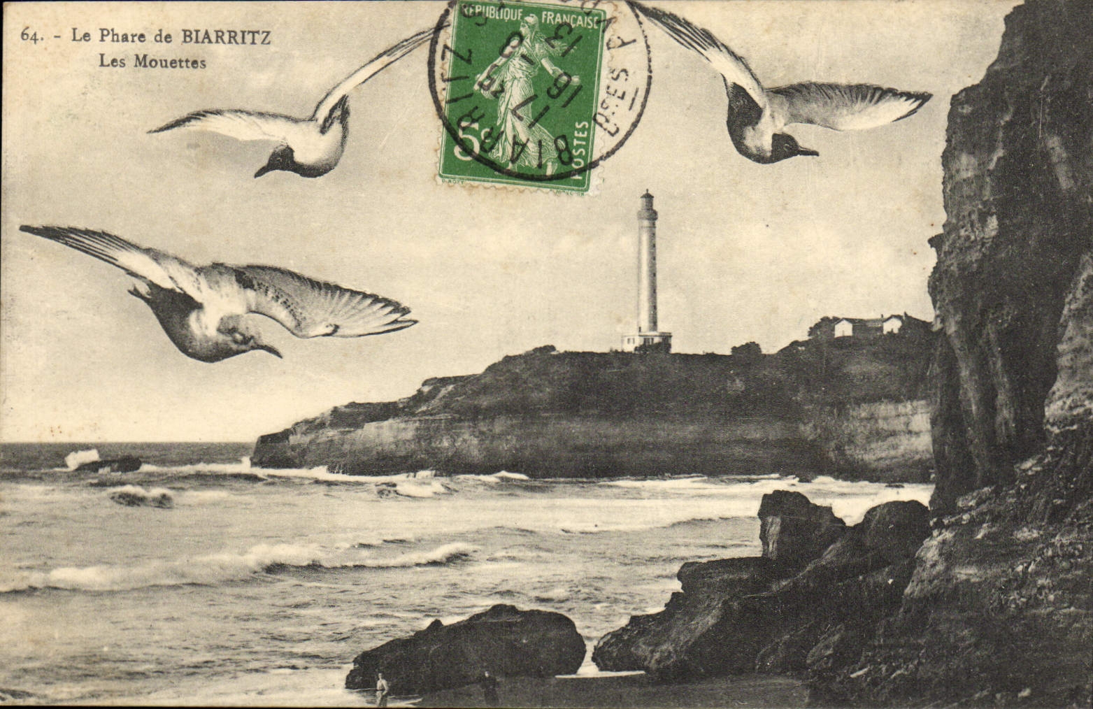 CPA Le Phare de Biarritz Les Mouettes Phare