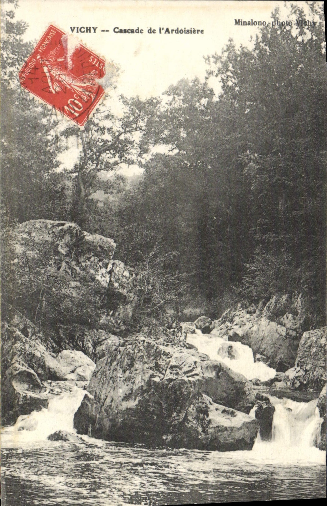 VINTAGE POSTCARD Vichy Cascades of the Salte quarry