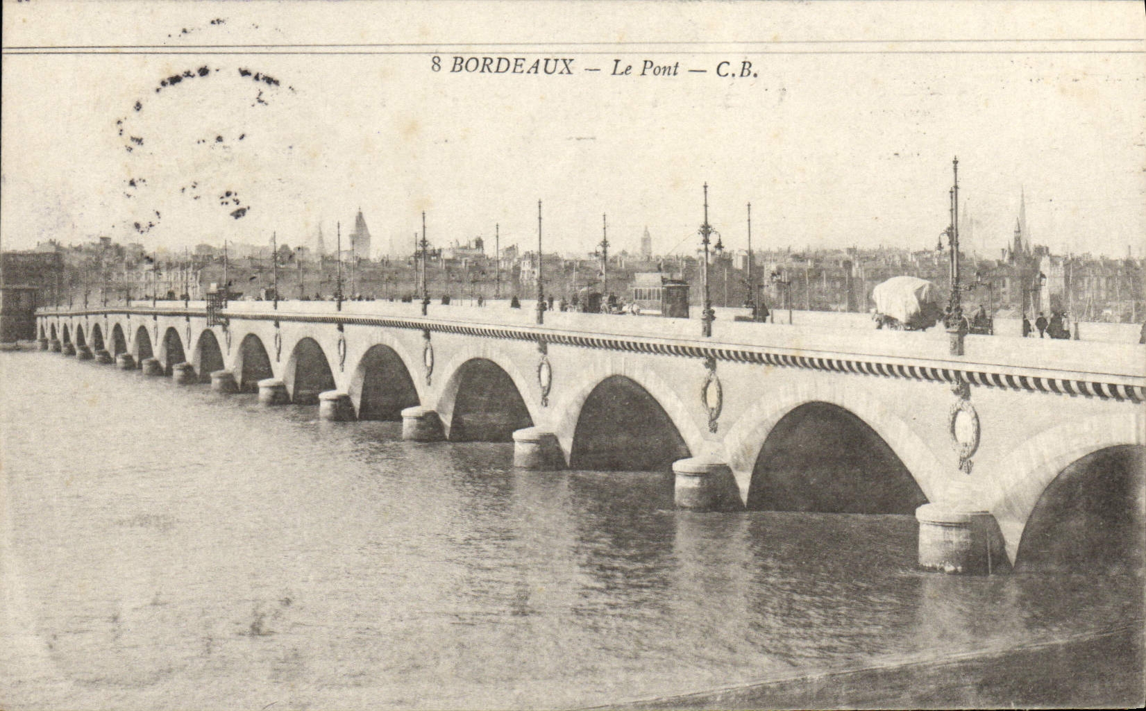 VINTAGE POSTCARD Bordeaux the Bridge