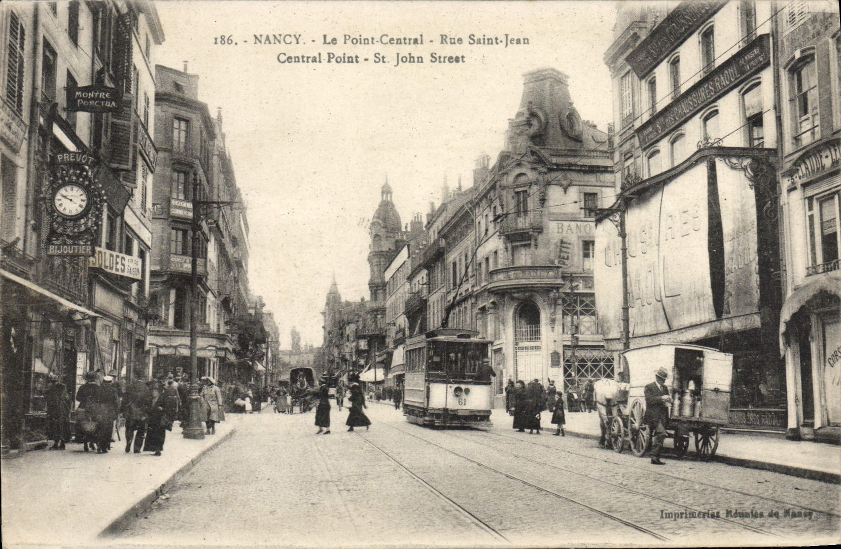 CPA Nancy Le Point Central Rue Saint Jean Tramway