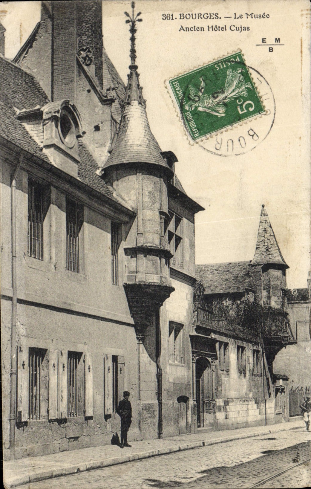 POSTAL Bourges de la VENDIMIA el hotel de Anclen Cujas del museo