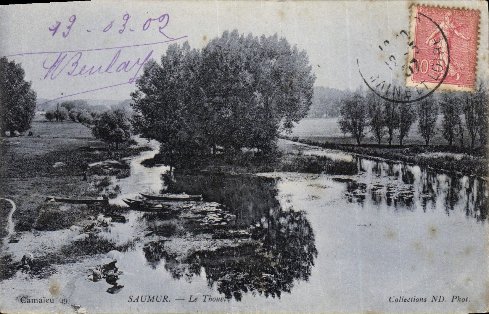 VINTAGE POSTCARD Saumar Thouet