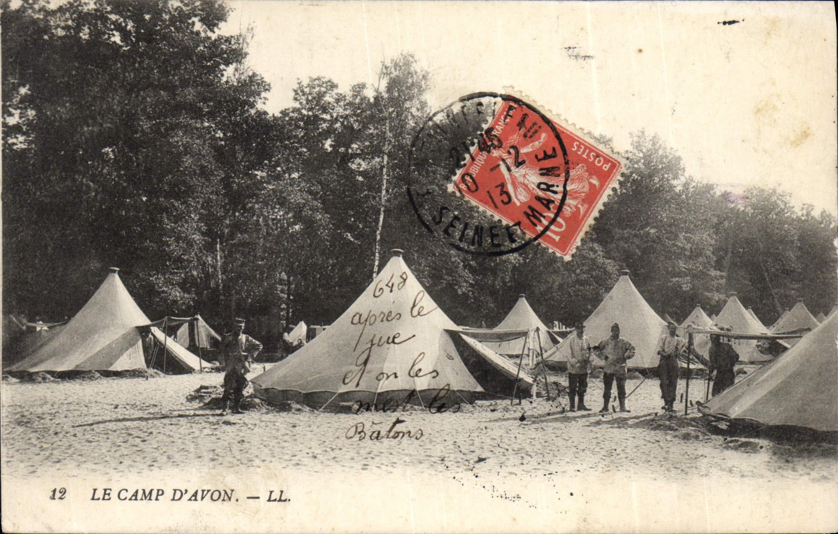 VINTAGE POSTCARD the Camp Of Avon Militaria