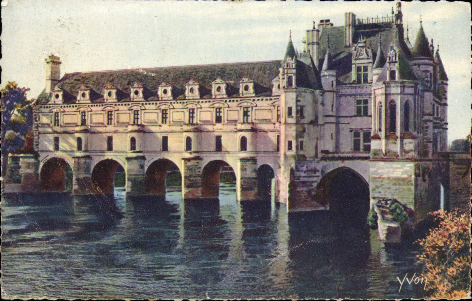 La POSTAL Loire ch4ateau de Chenonceaux Facade de la VENDIMIA norteña es
