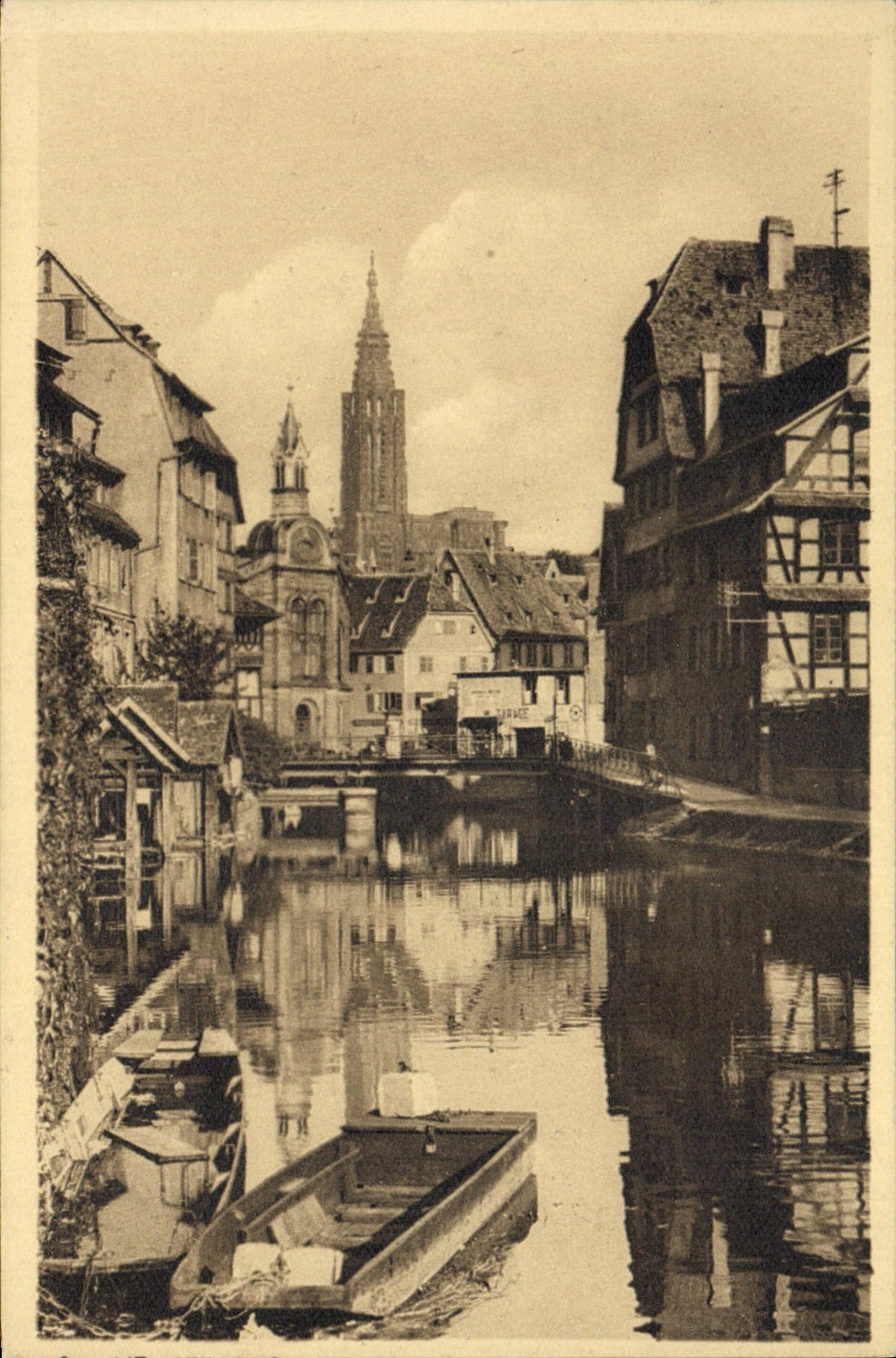 Baños de Estrasburgo de la POSTAL de la VENDIMIA de las plantas