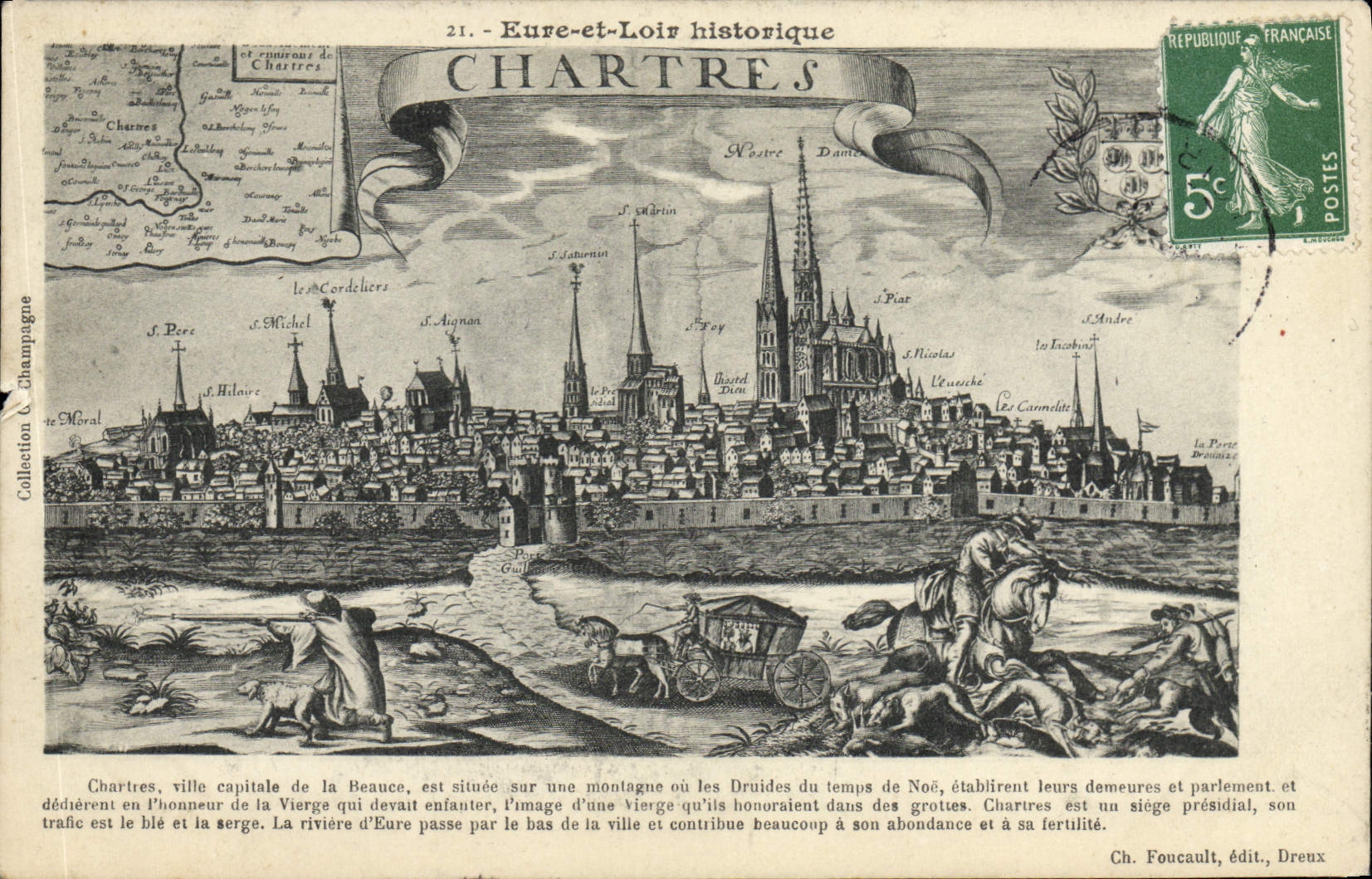 POSTAL Chartres de la VENDIMIA