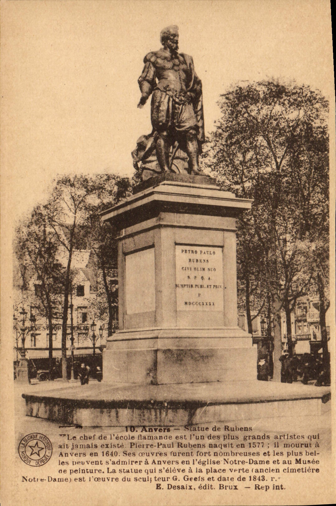CPA Anvers Statue de Rubens