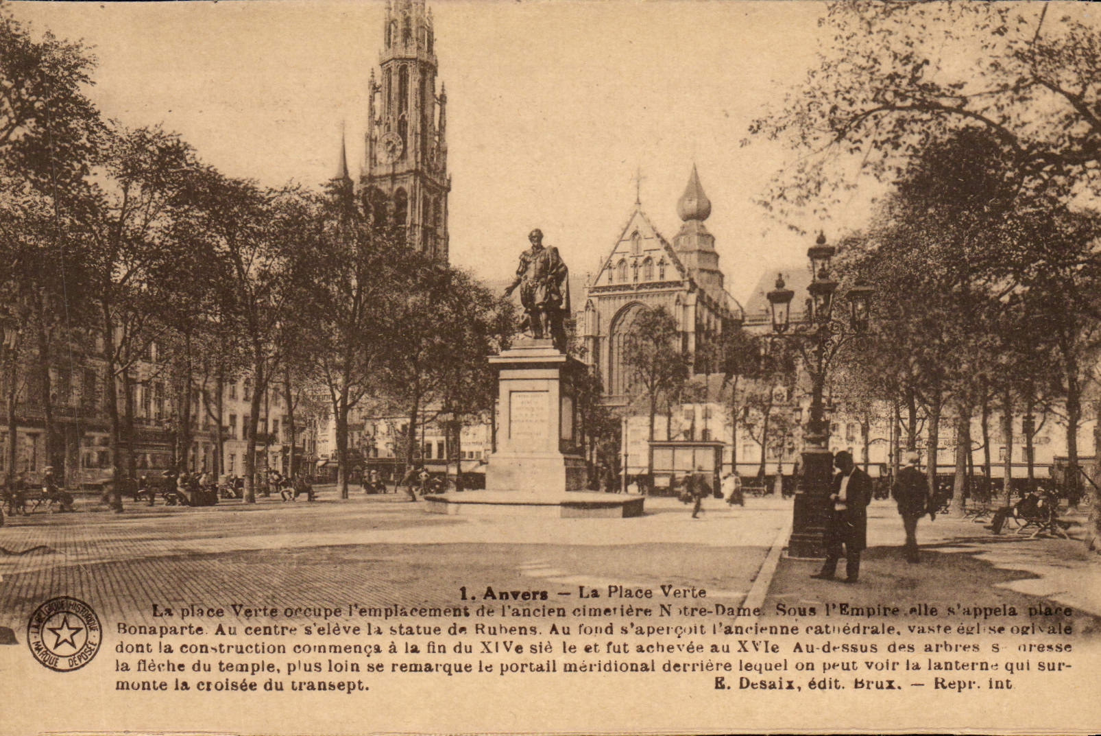 POSTAL Amberes de la VENDIMIA el lugar verde