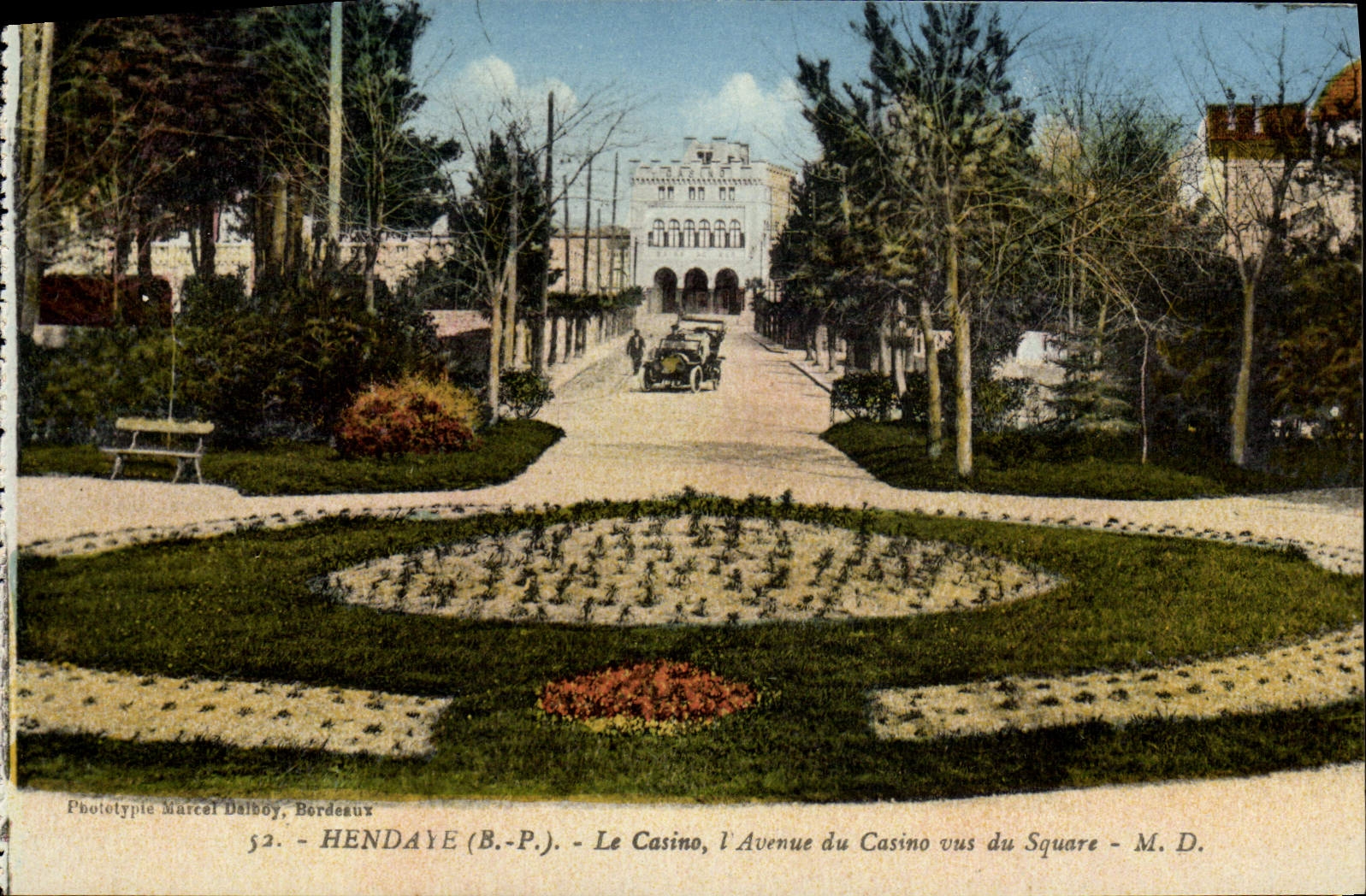 VINTAGE POSTCARD Bayonne the Casino the Avenue of the casino seen of the public garden