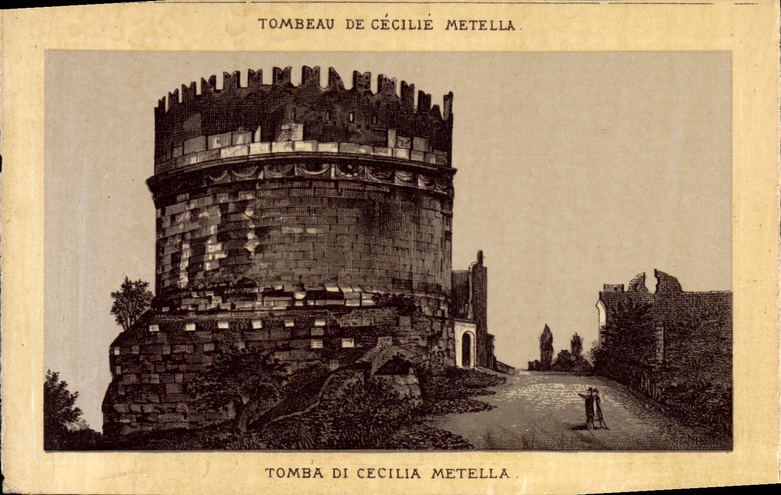 La POSTAL Di Cecilia Metella Roma de la VENDIMIA cayó