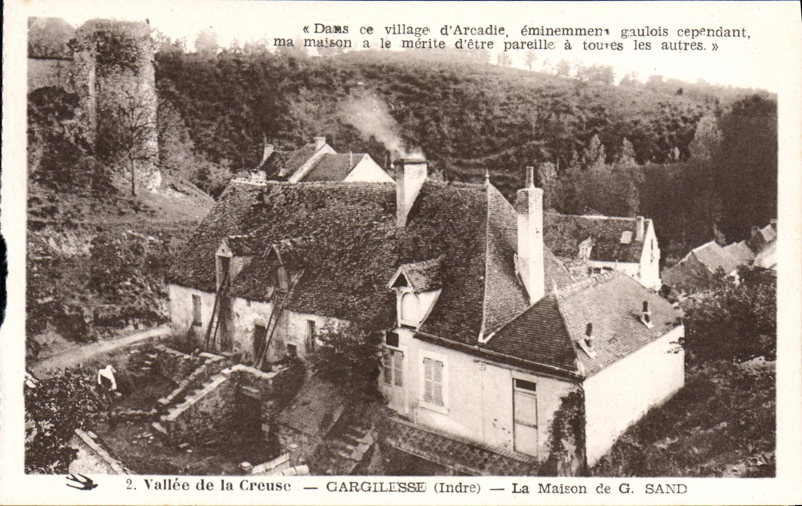 VINTAGE POSTCARD Gargilesse the house of G Sand