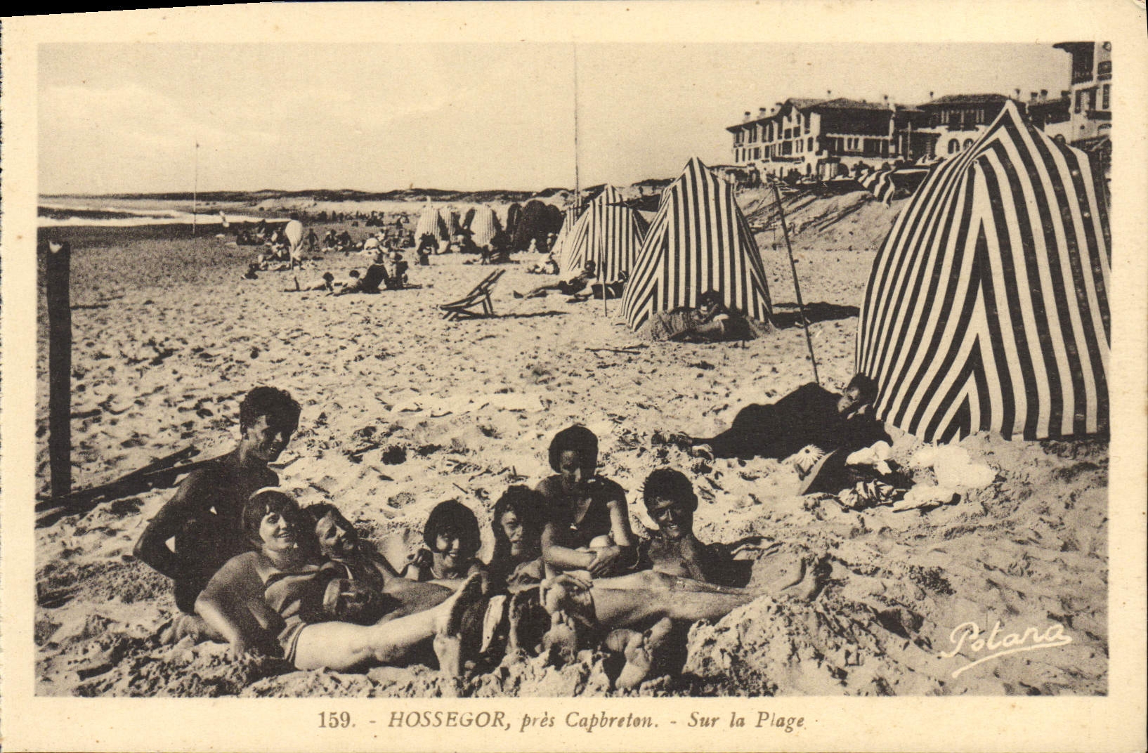 VINTAGE POSTCARD Hossegor Close Capbreton On the beach
