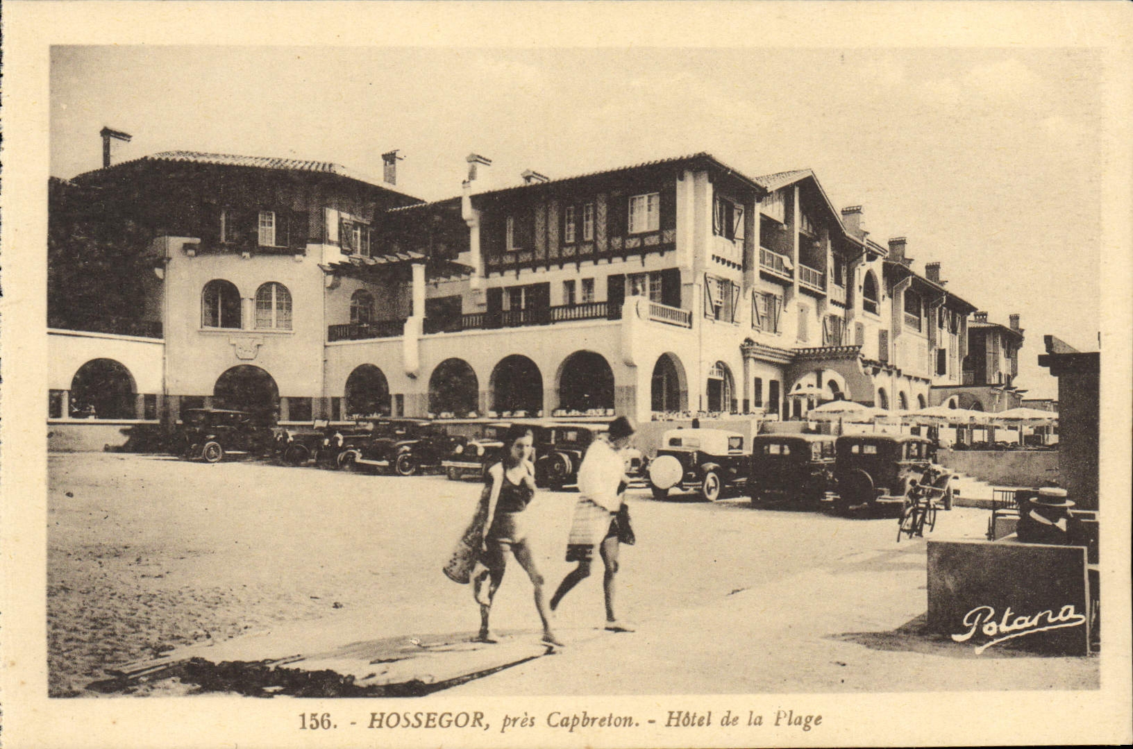 VINTAGE POSTCARD Hossegor Close Capbreton Hotel of the Beach