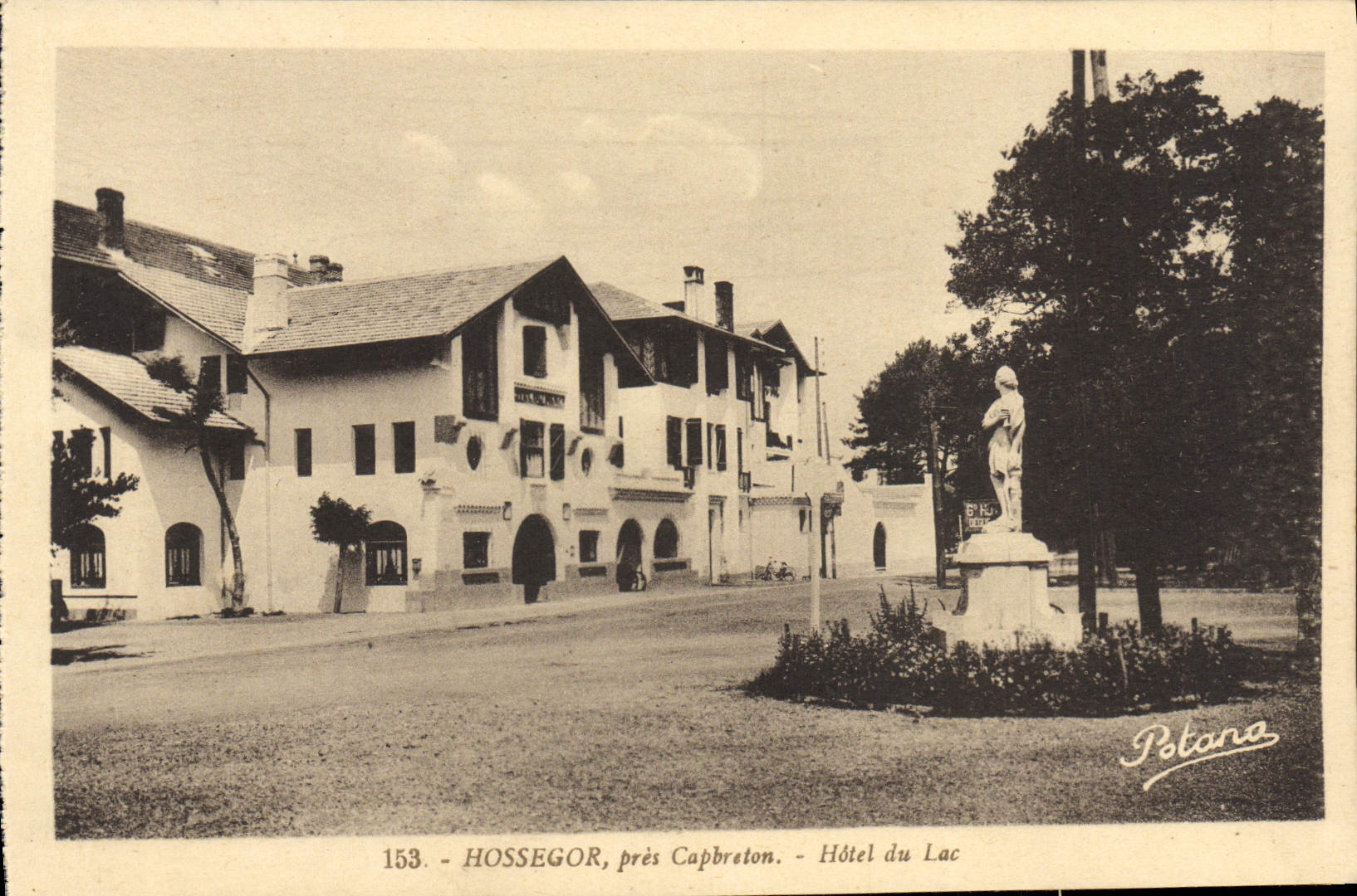 VINTAGE POSTCARD Hossegor Close Capbreton Hotel of the Lake