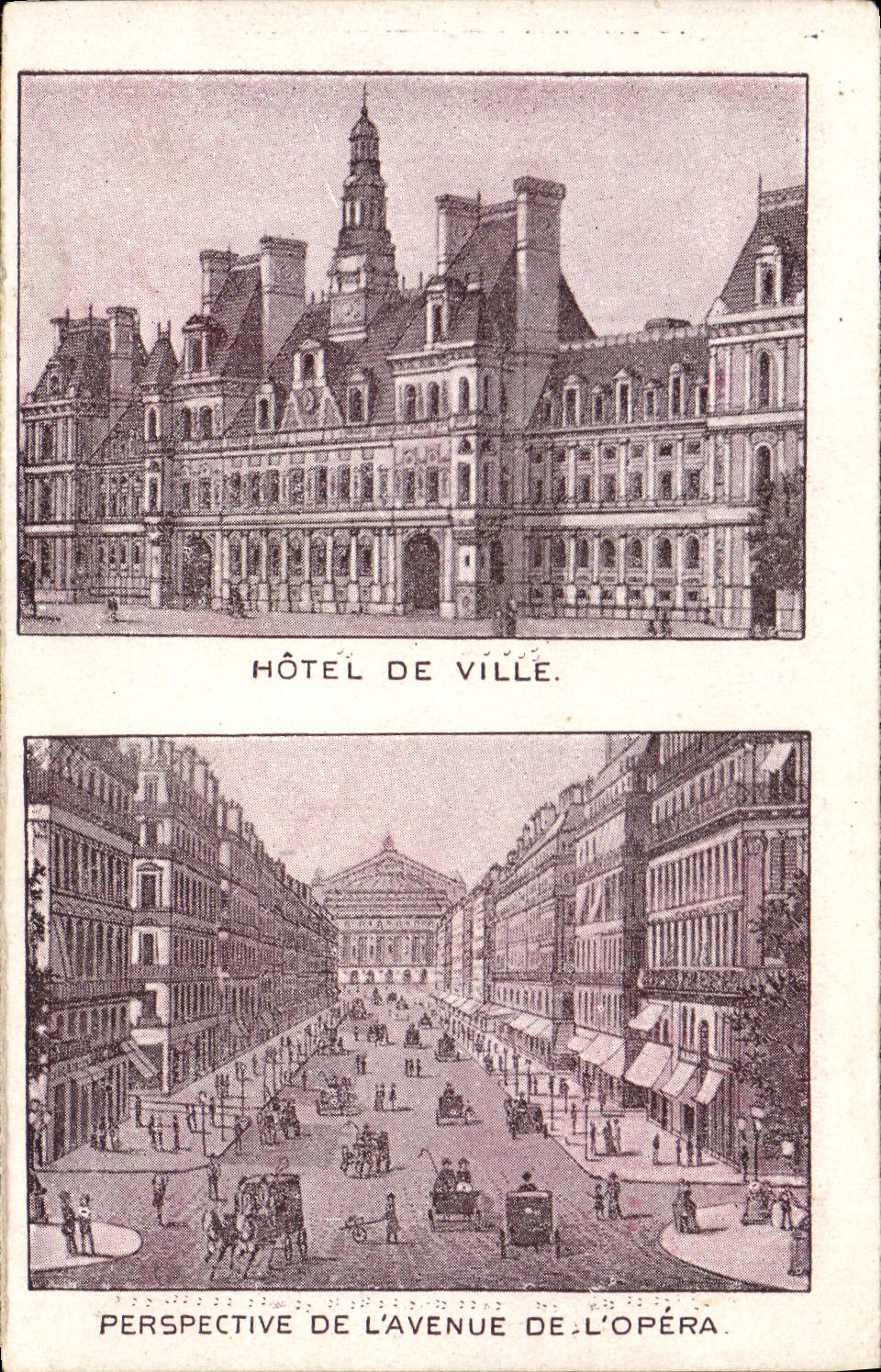 VINTAGE POSTCARD Perspective Of the Avenue Of the Paris Opera