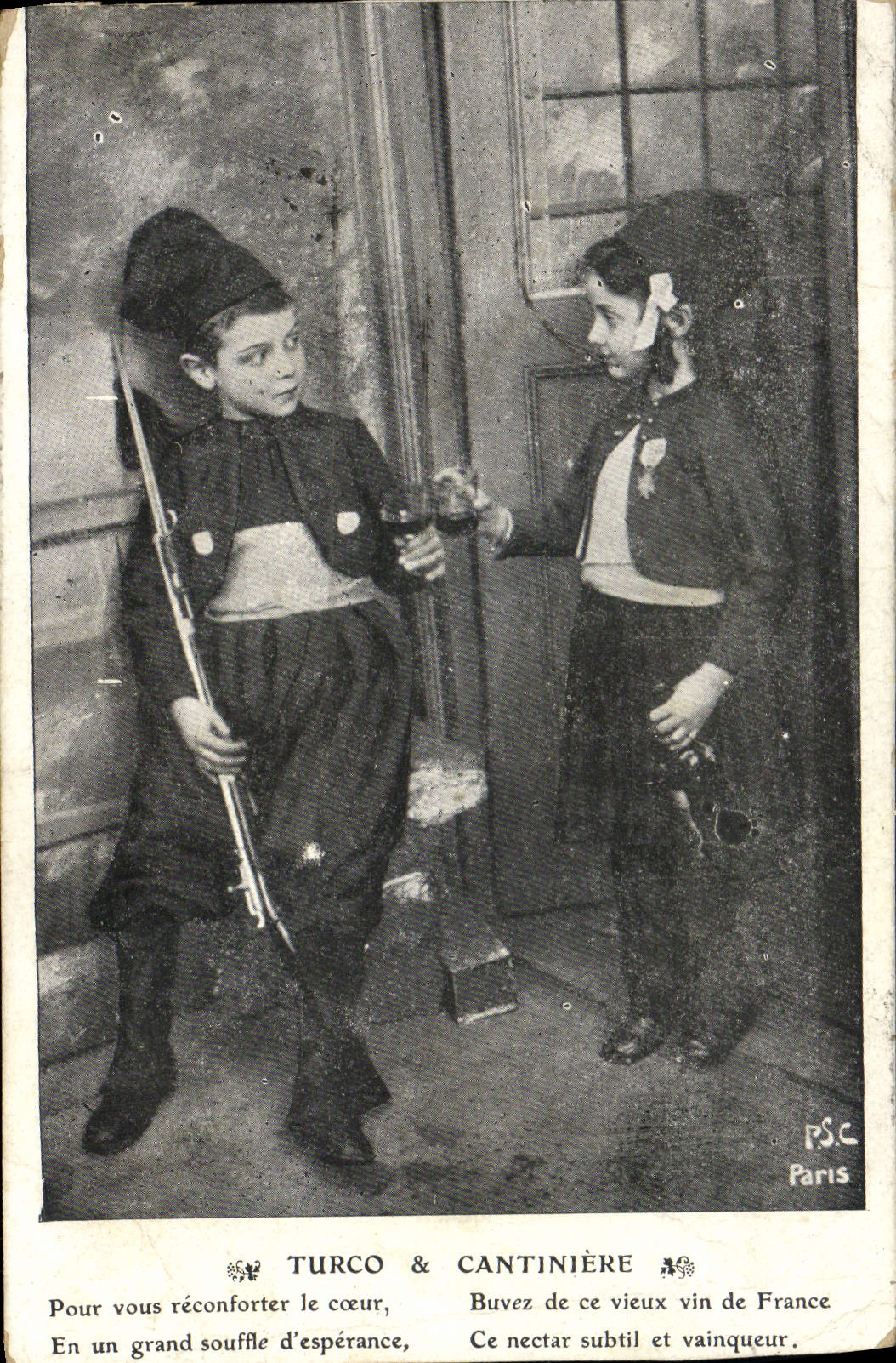 VINTAGE POSTCARD Turco Cantiniere Militaria