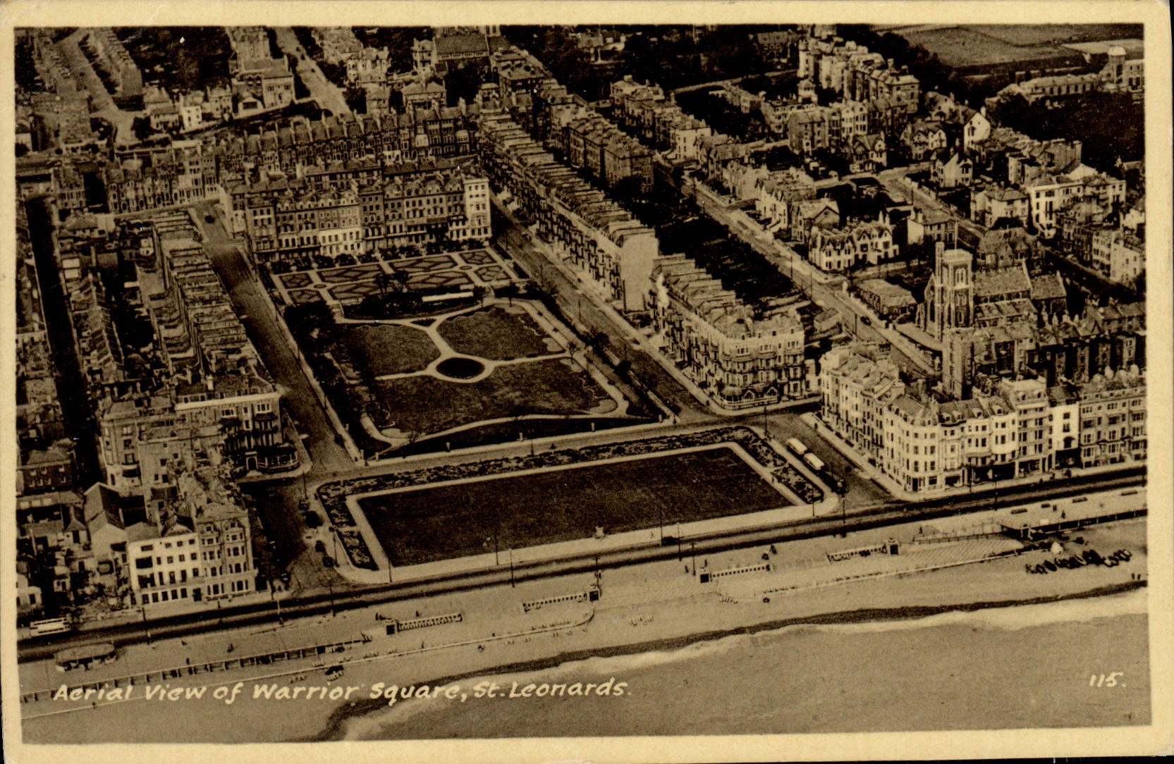 POSTAL MODERNA visión aérea de St Leonards del jardín público del guerrero