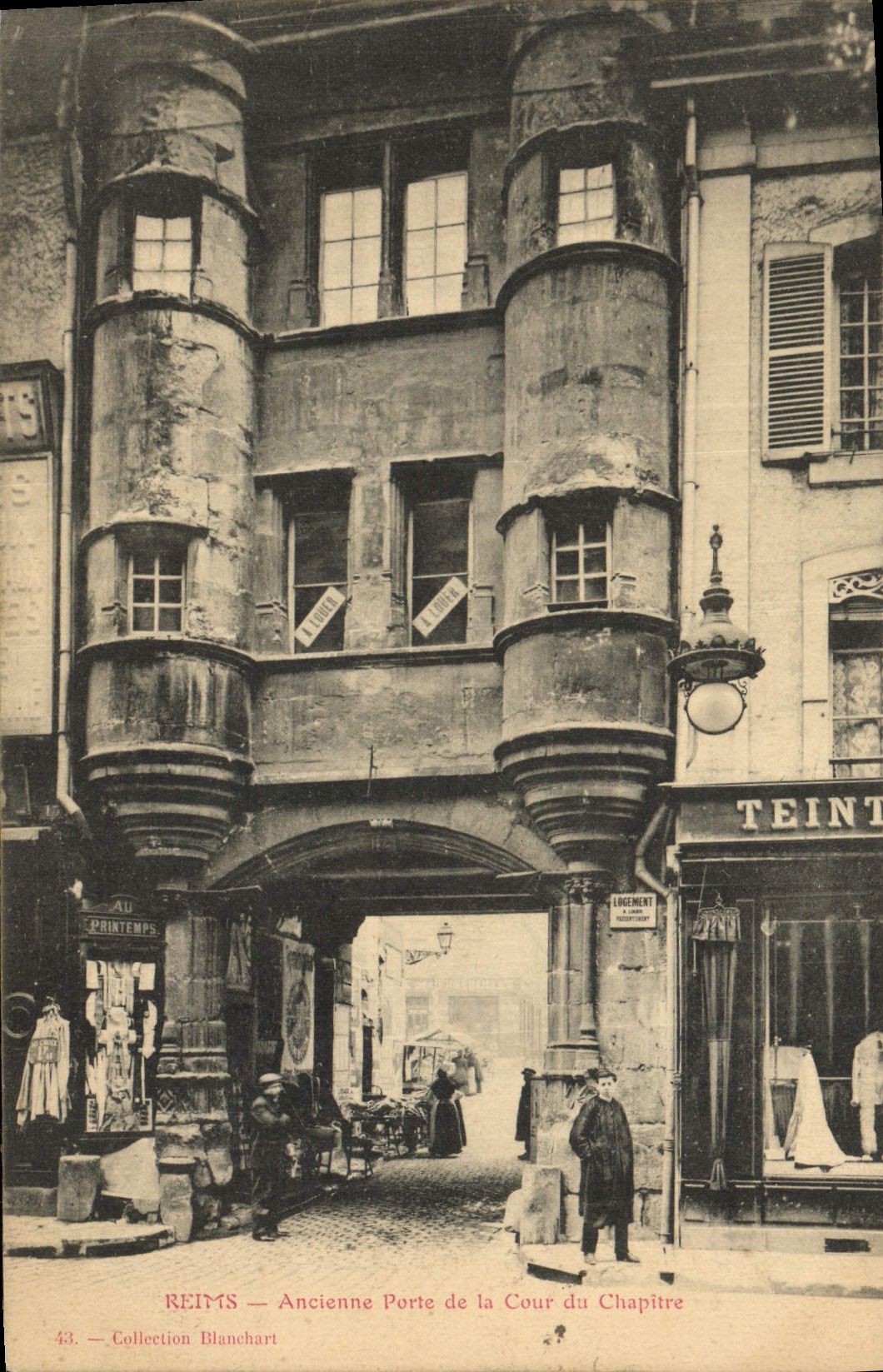 VINTAGE POSTCARD Rheims Old Gate Of the Court Of the Chapter